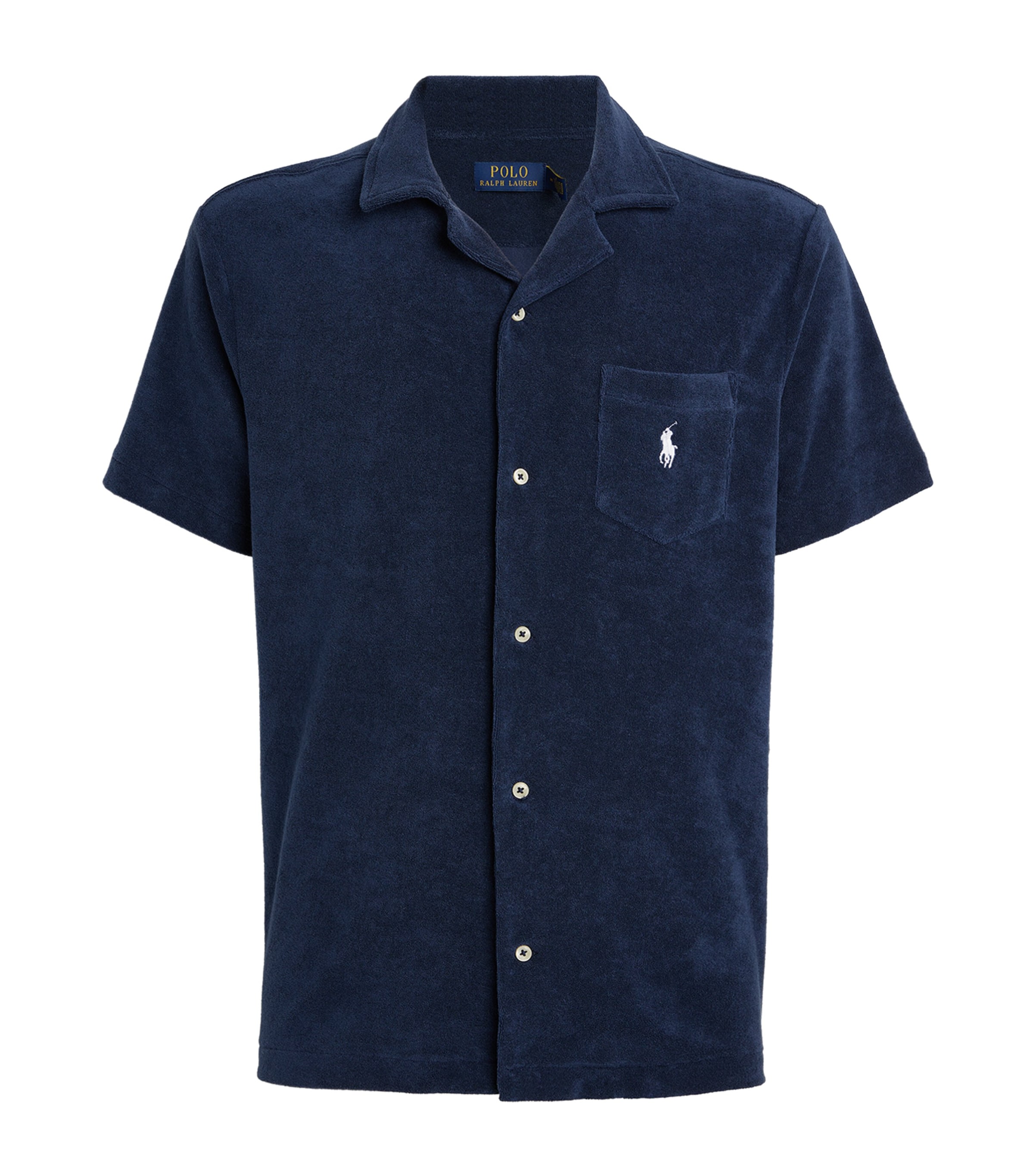 Shop Polo Ralph Lauren Terry Towelling Polo Shirt In Navy