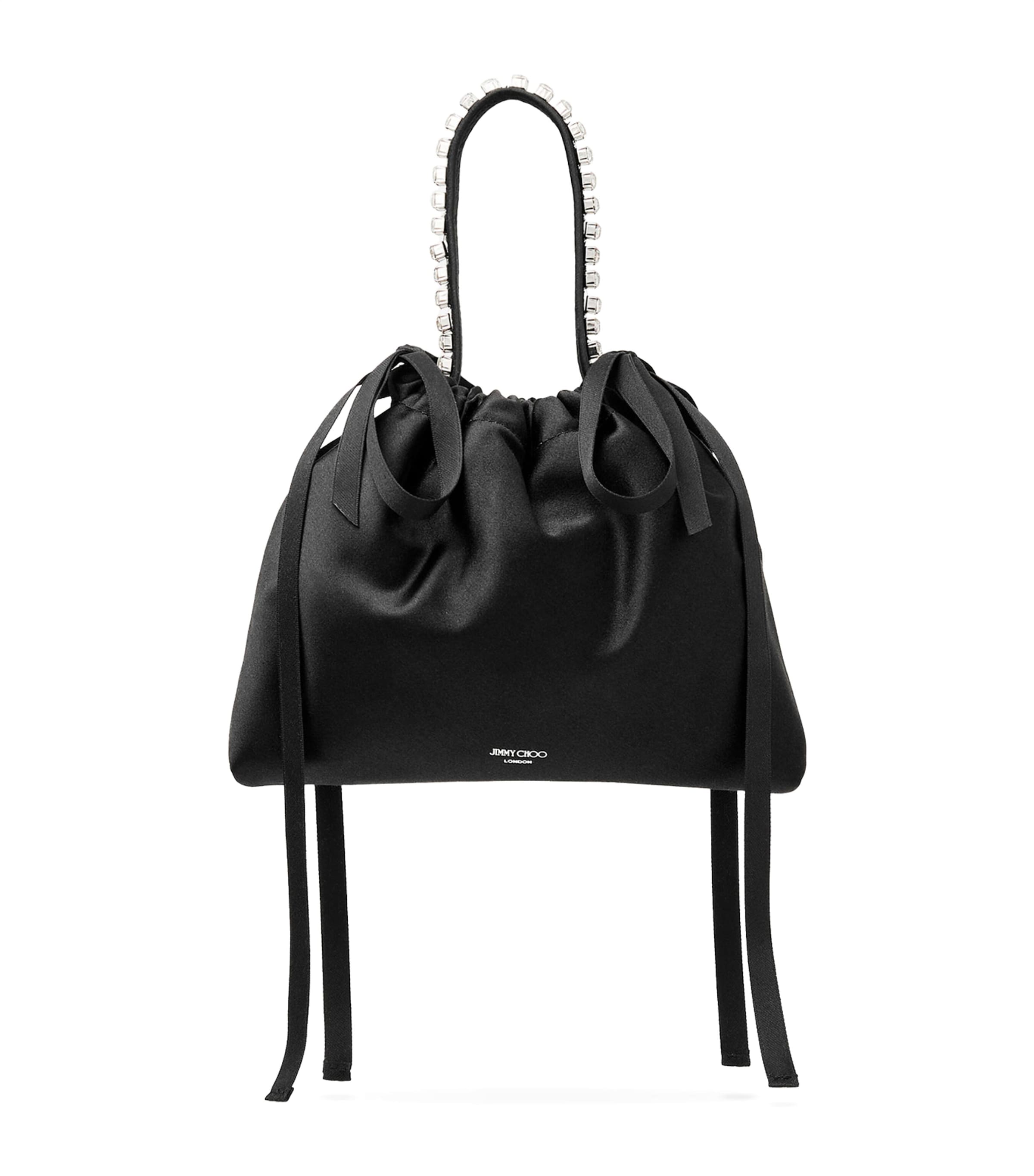 Mini Satin Bow-Detail Drawstring Bag BLACK/BLACK/SILVER Image 1