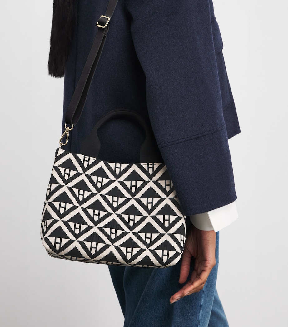 Harrods Small Geometric Tote Bag Black Image 5