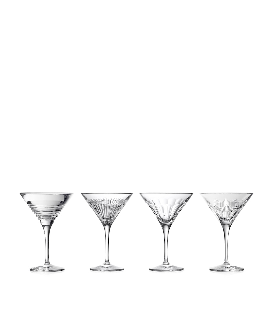 Set of 4 Crystal Mixologist Martini Glasses CLEAR Image 1