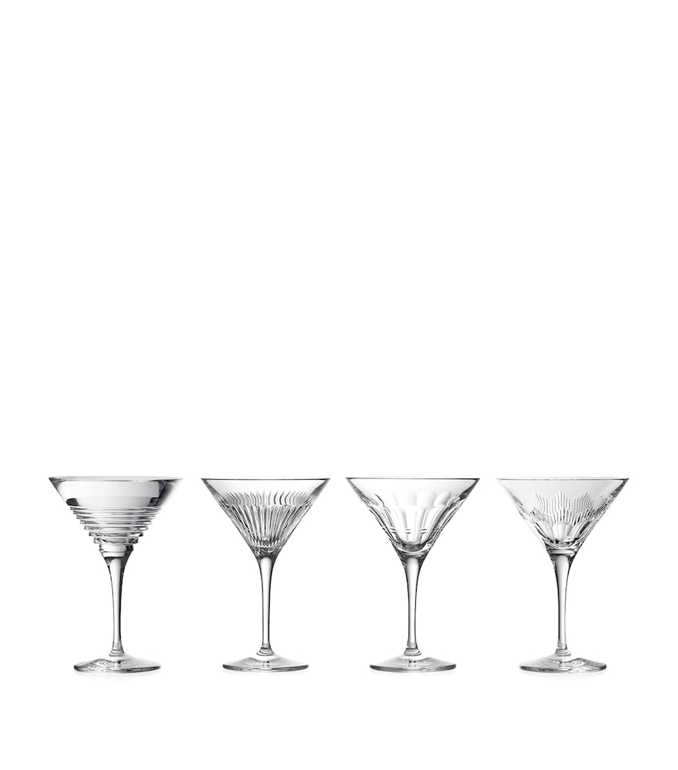 Waterford Set of 4 Crystal Mixologist Martini Glasses Clear