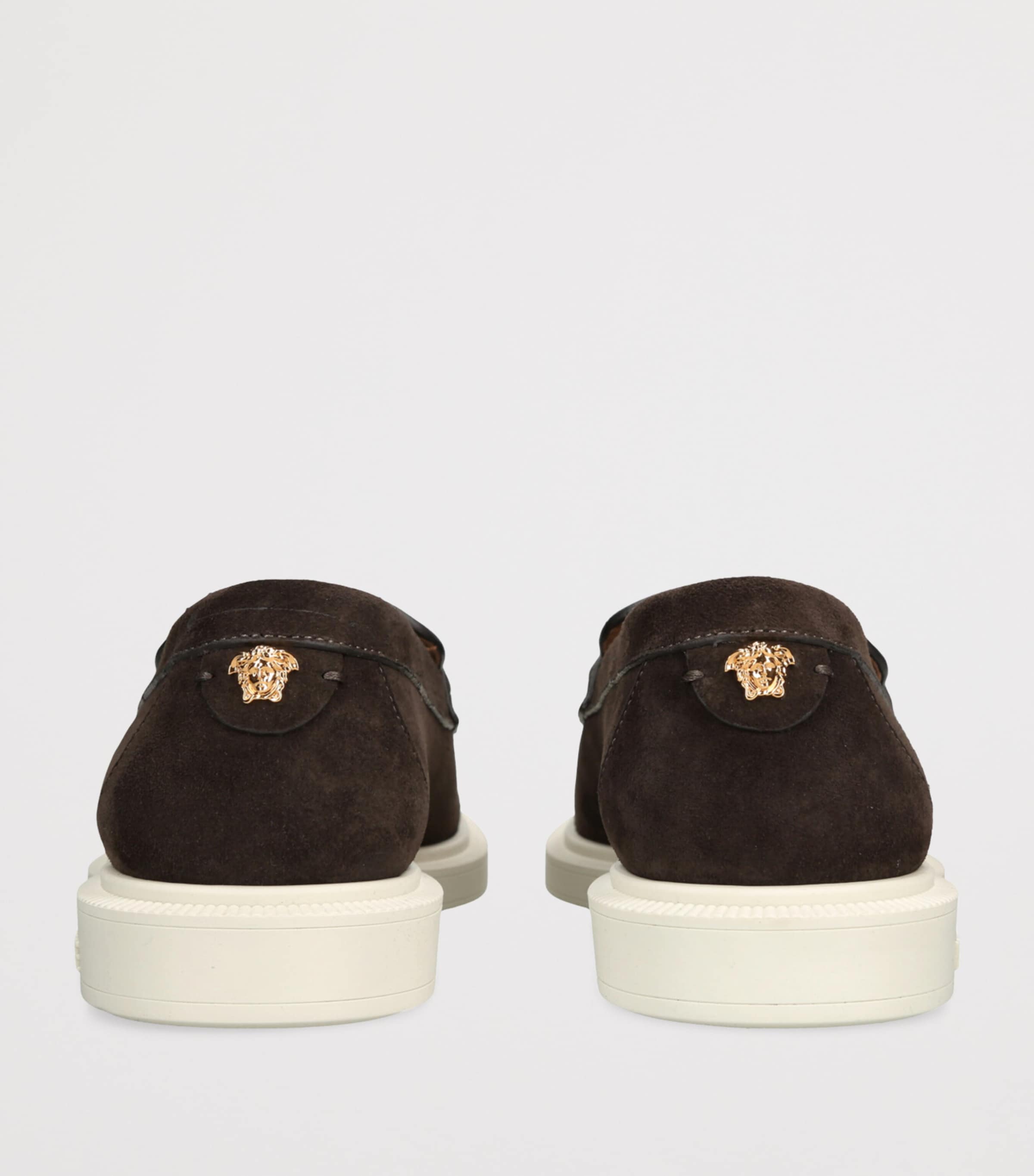 Suede Greco Monogram Loafers BROWN Image 2