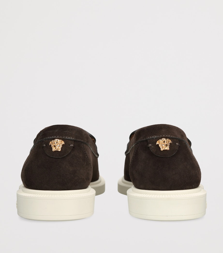 Suede Greco Monogram Loafers BROWN Image 2