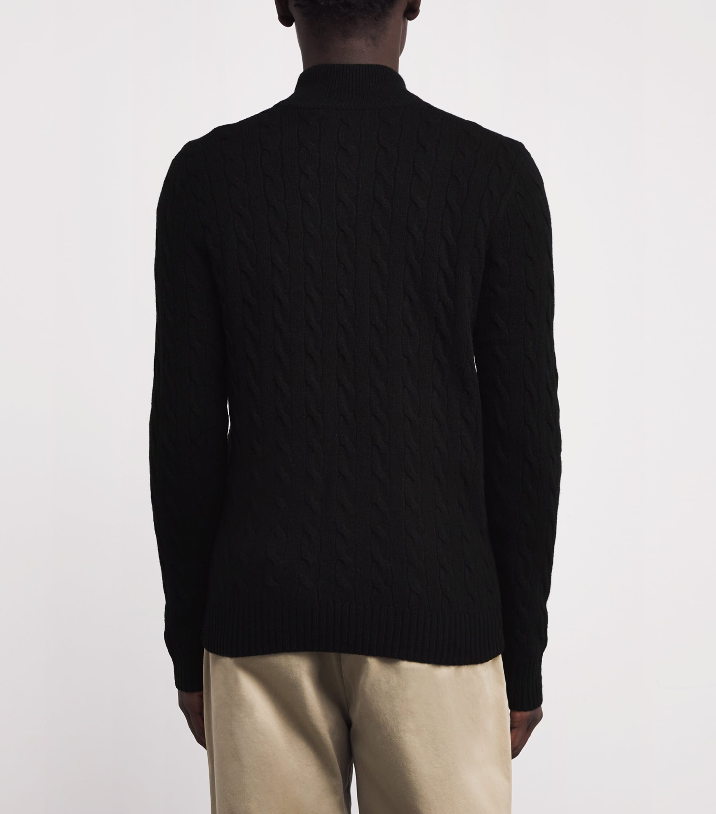 Wool-Cashmere Quarter-Zip Sweater BLACK Image 4