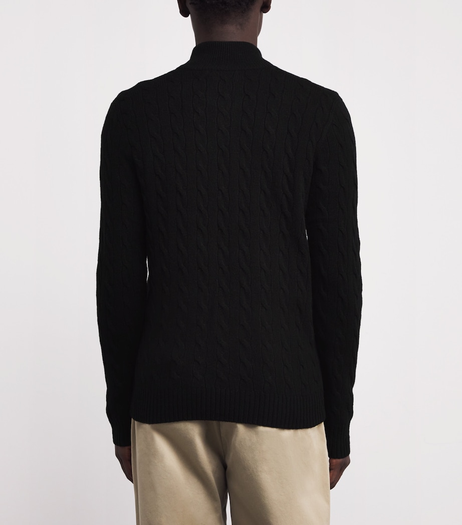 Wool-Cashmere Quarter-Zip Sweater BLACK Image 4