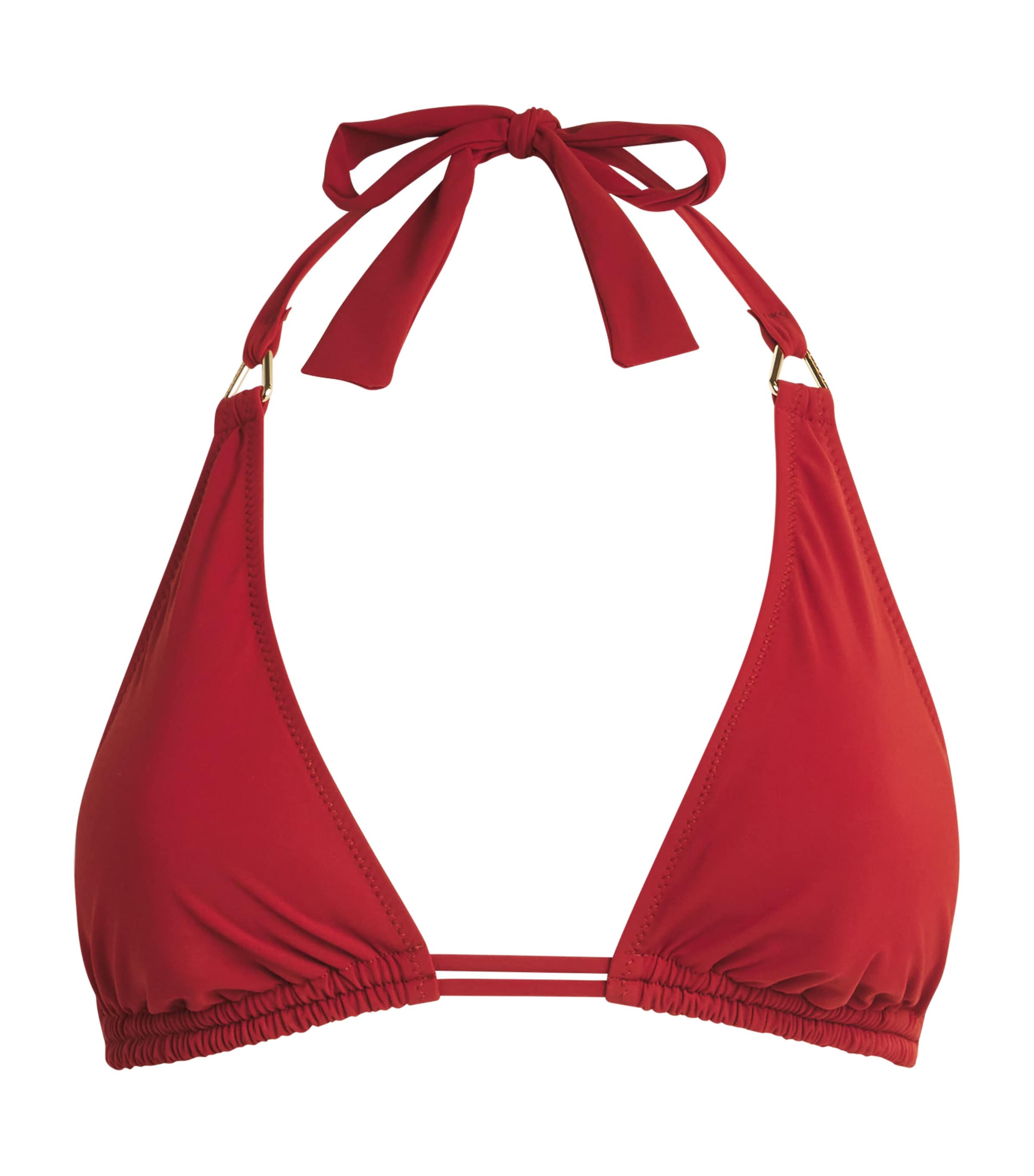 Shop Shan Halterneck Triangle Bikini Top In Red