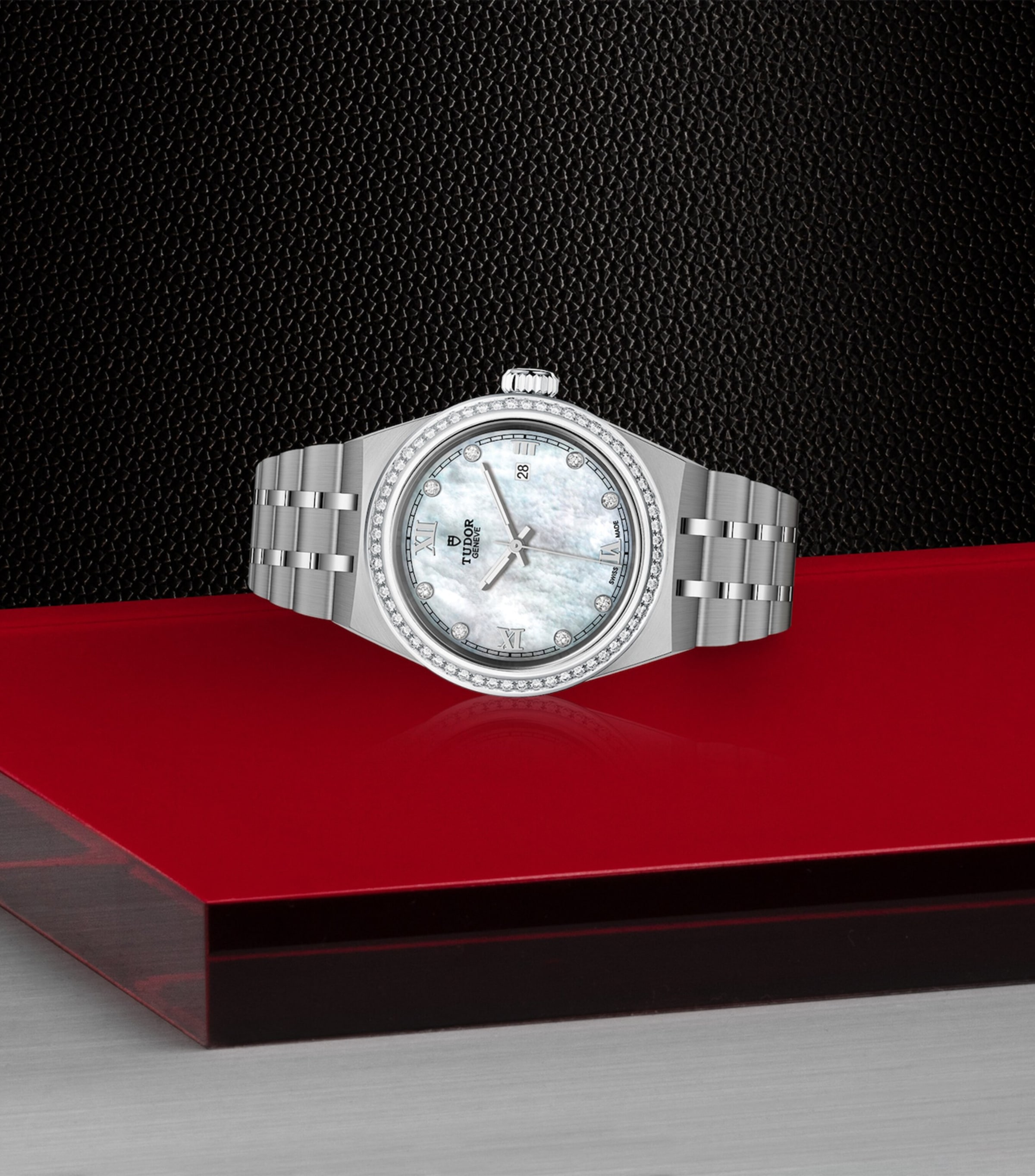 Day Date Stainless Steel and Diamond Watch 28mm MULTI Image 4