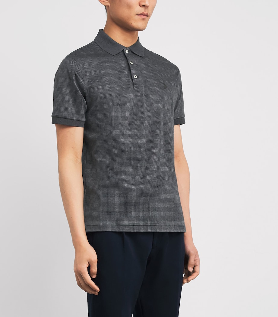Cotton Glen Plaid Polo Shirt GREY Image 3