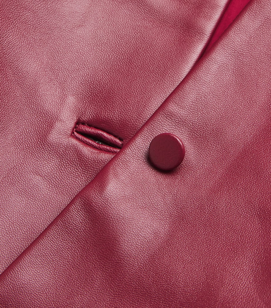 Leather Padded Blazer DEEP RED Image 5