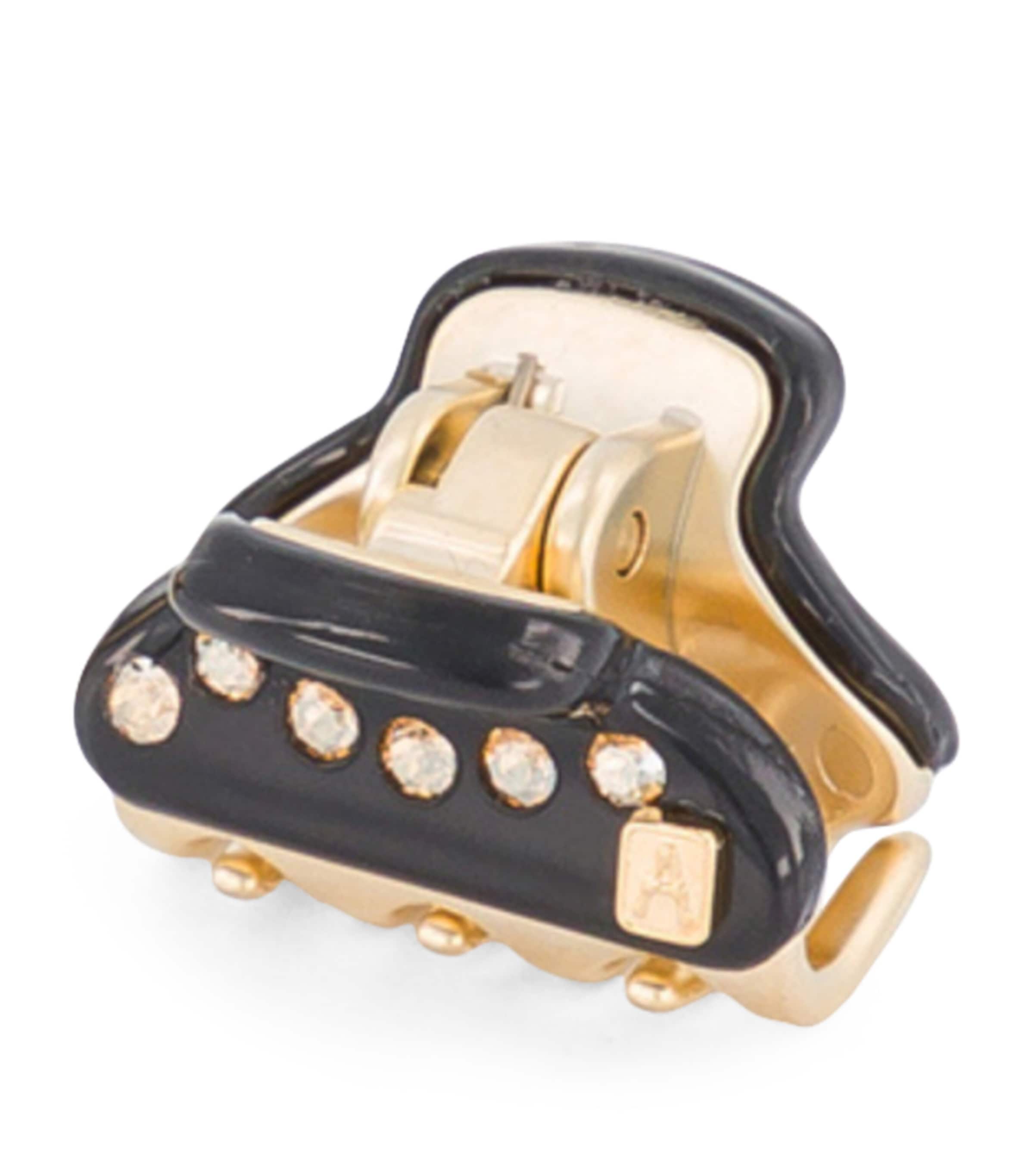 Alexandre de Paris Gold-Plated Mini Claw Hair Clip Noir B/or Image 2