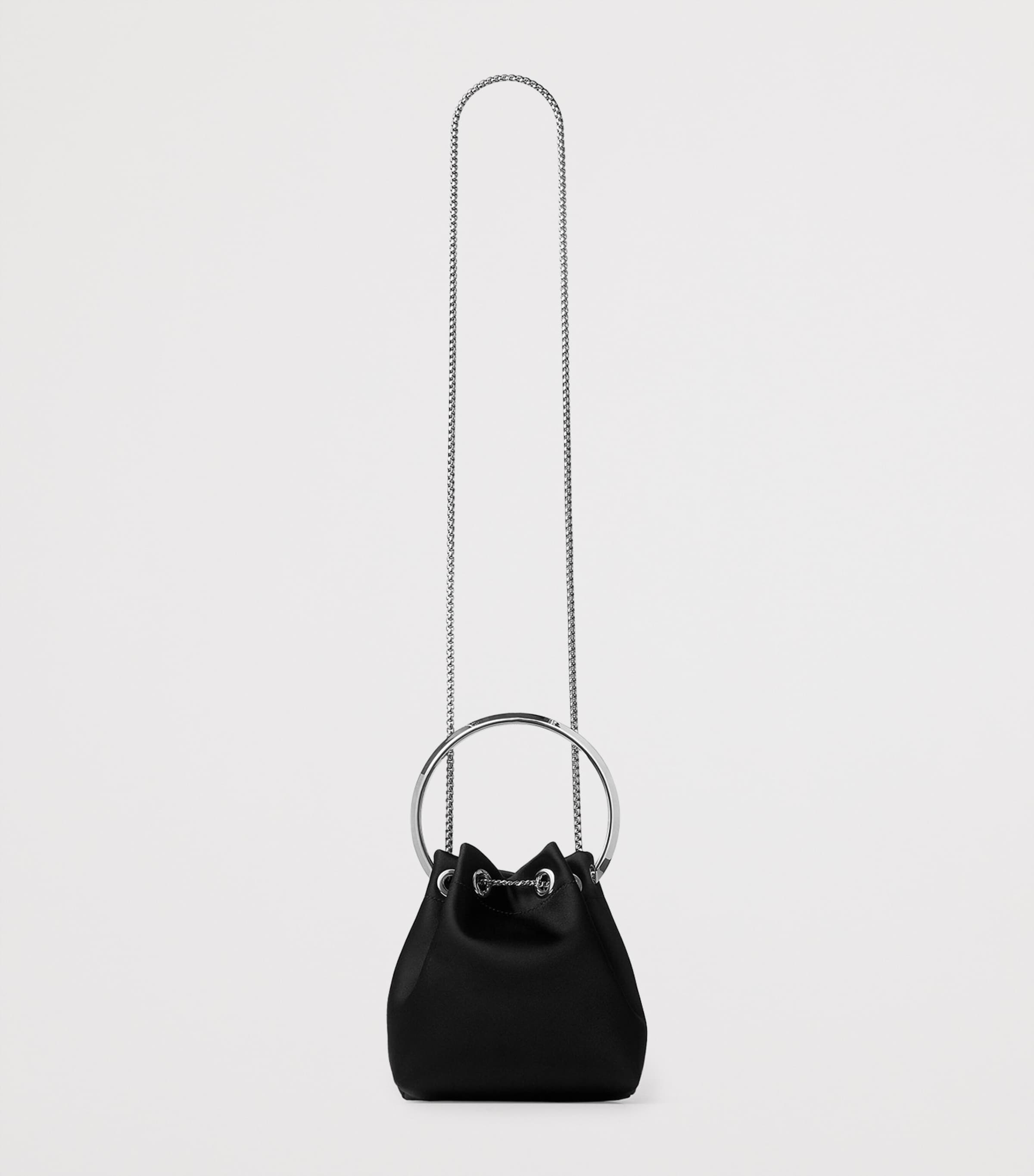 Bon Bon Satin Top-Handle Bag BLACK/SILVER Image 5
