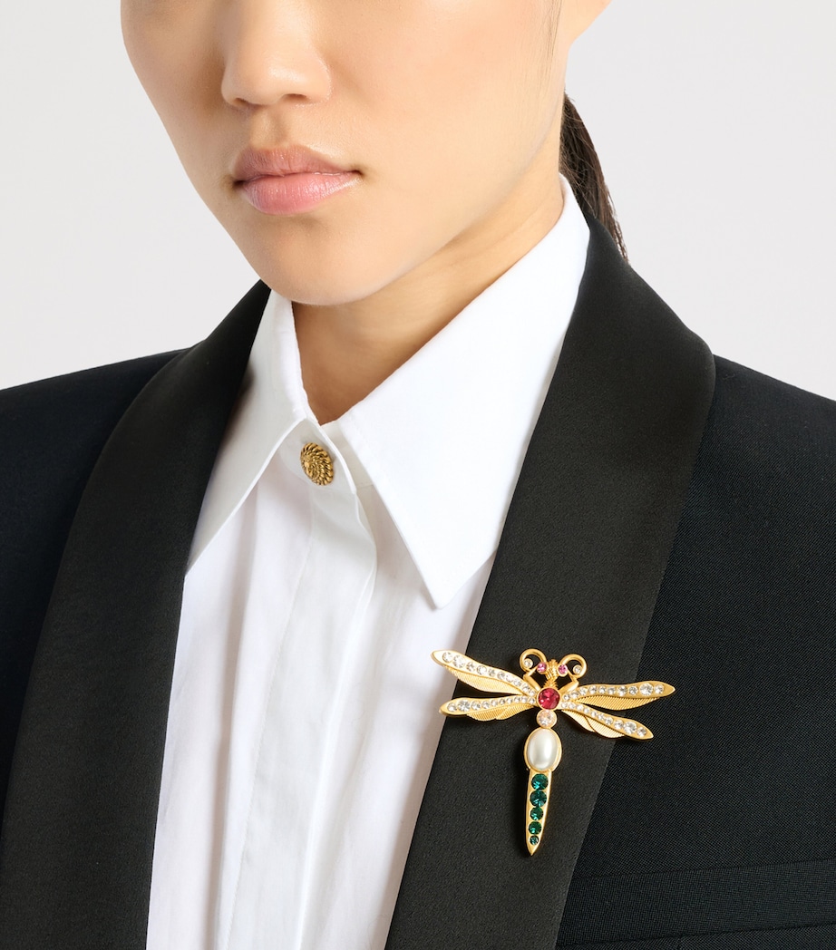 Balmain Embellished Dragonfly Brooch Aaa Multicolore Image 2