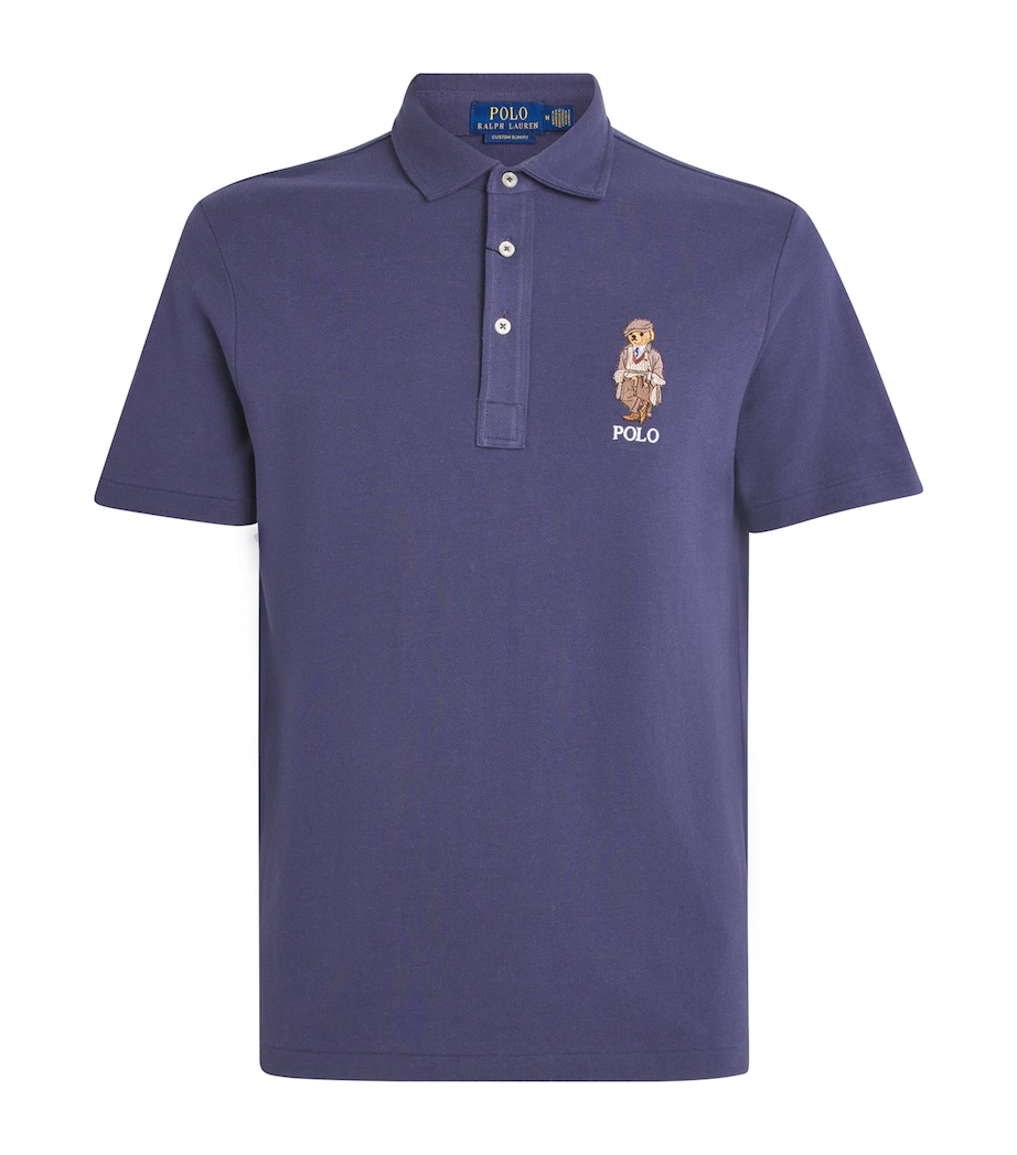 Cotton Polo Bear Polo Shirt BLUE Image 1