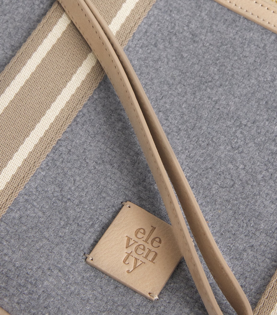 Wool Stripe-Detail Pouch GRIGIO ARGILLA Image 4