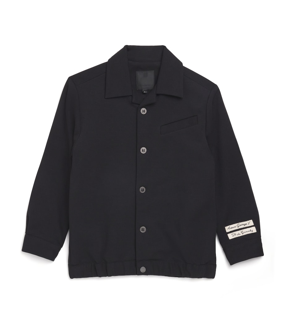Collared Button-Up Jacket (4-12 Years) BLACK Image 1