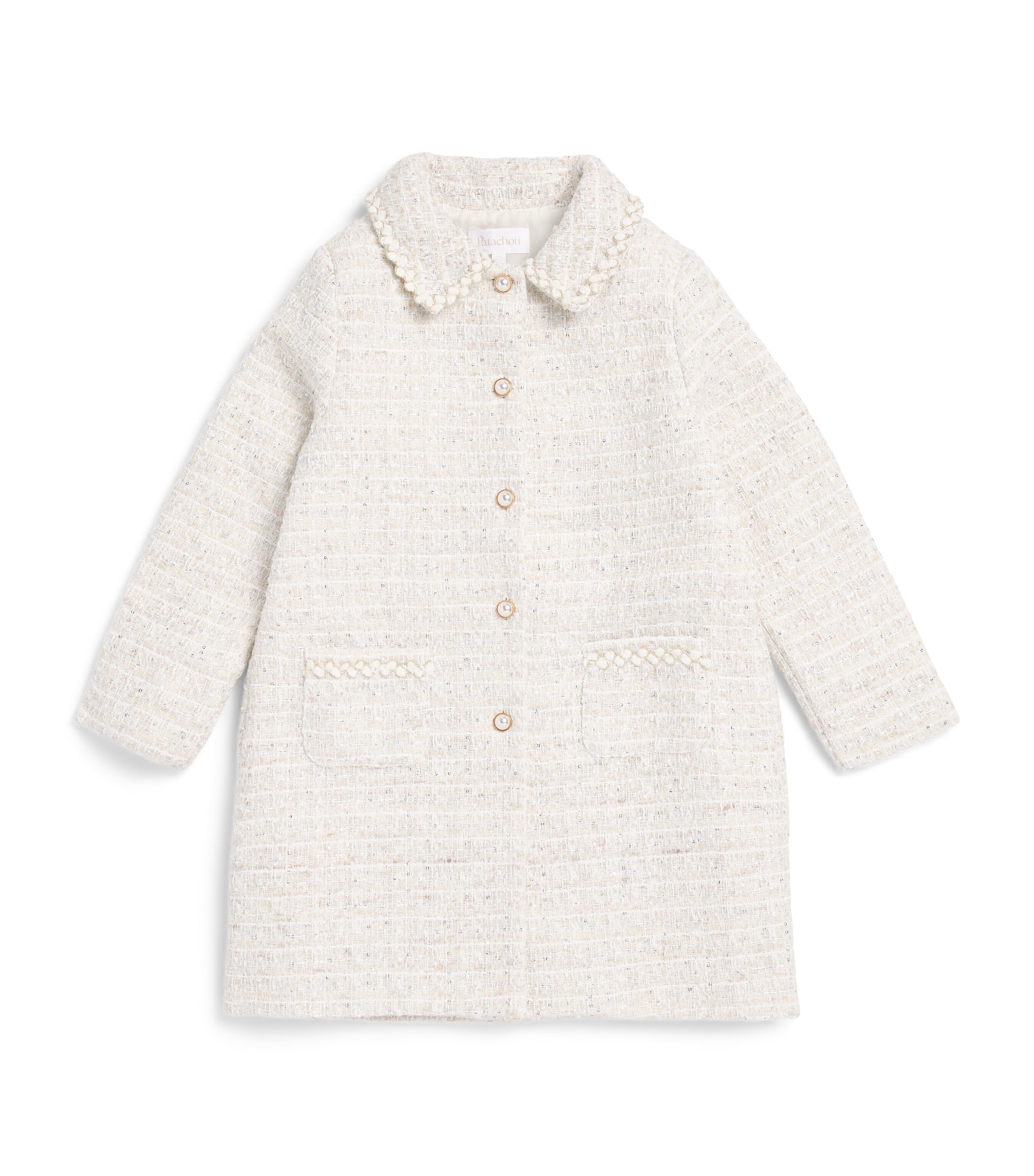 Patachou Metallic Tweed Tailored Coat (2-8 Years) Tweed Image 1