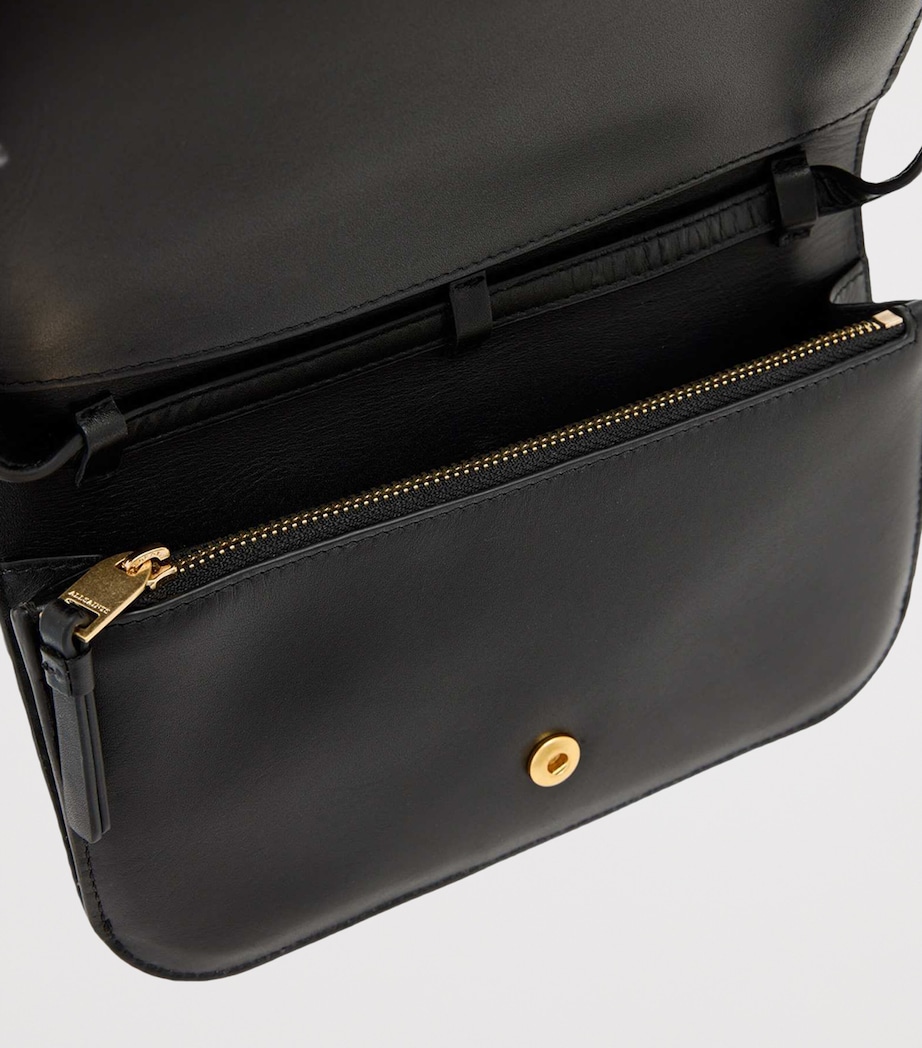 Leather Maeve Cross-Body Wallet BLACK Image 4