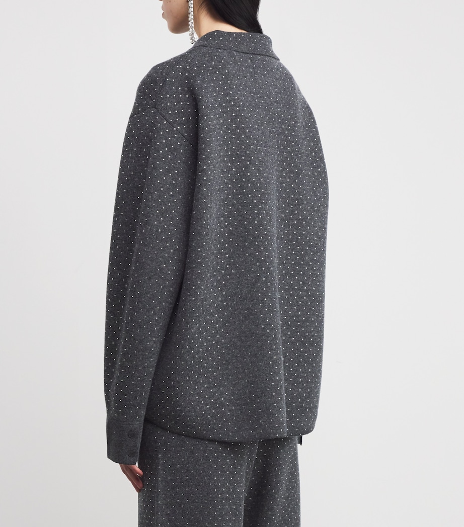 Crystal-Embellished Cardigan CHARCOAL GREY Image 4