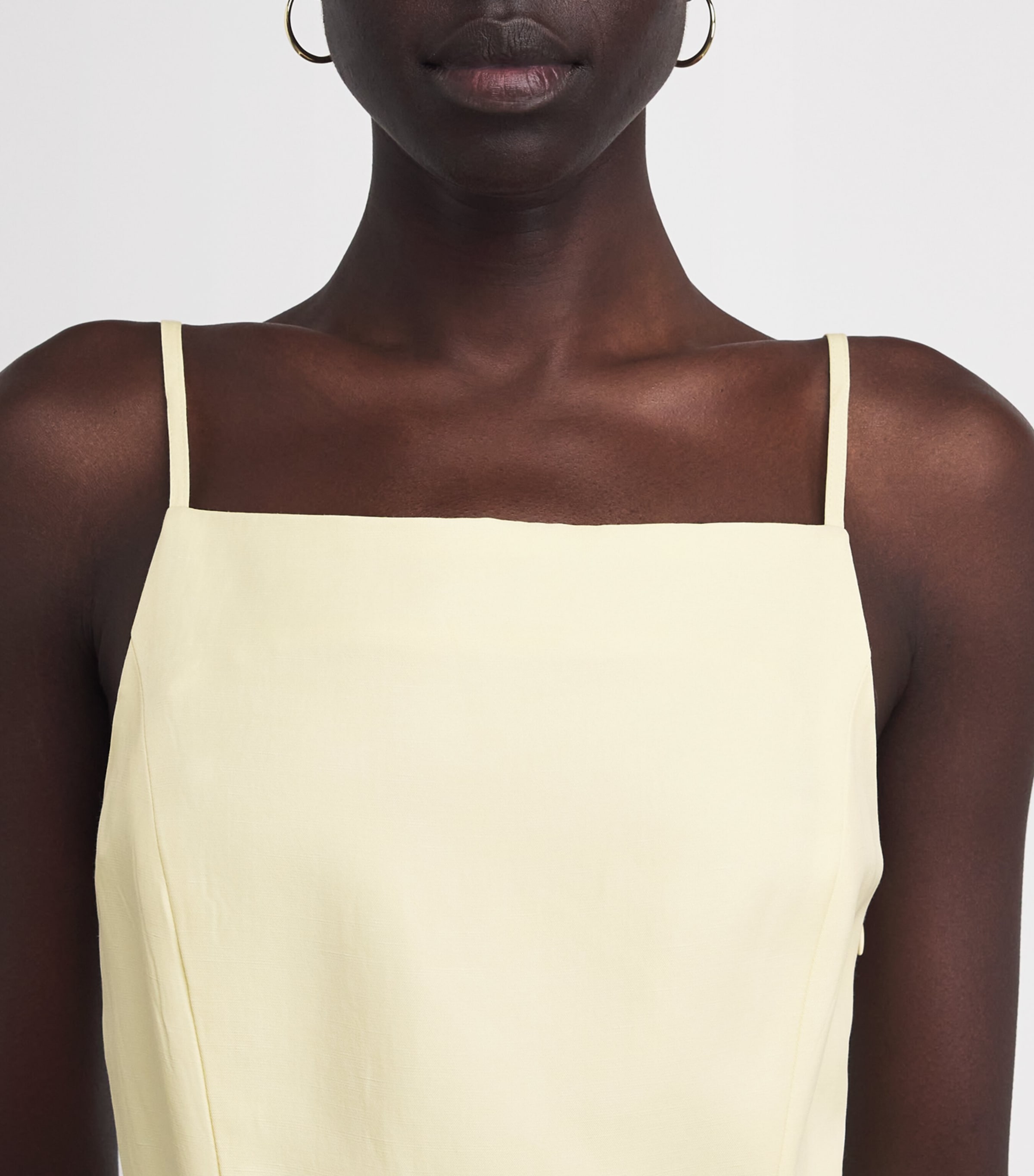 Maje Womens Satin Embellished Mini Dress Pale Yellow Image 5