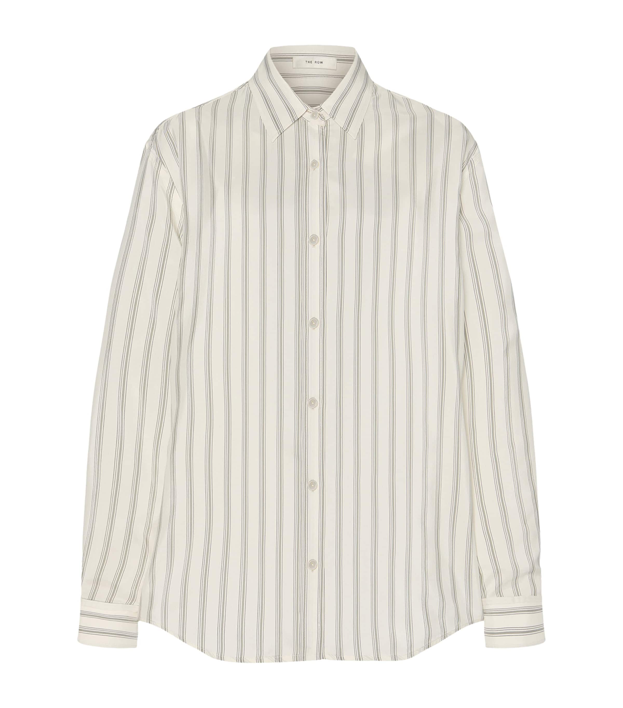 The Row Eirlys Silk Stripe Shirt In Multi