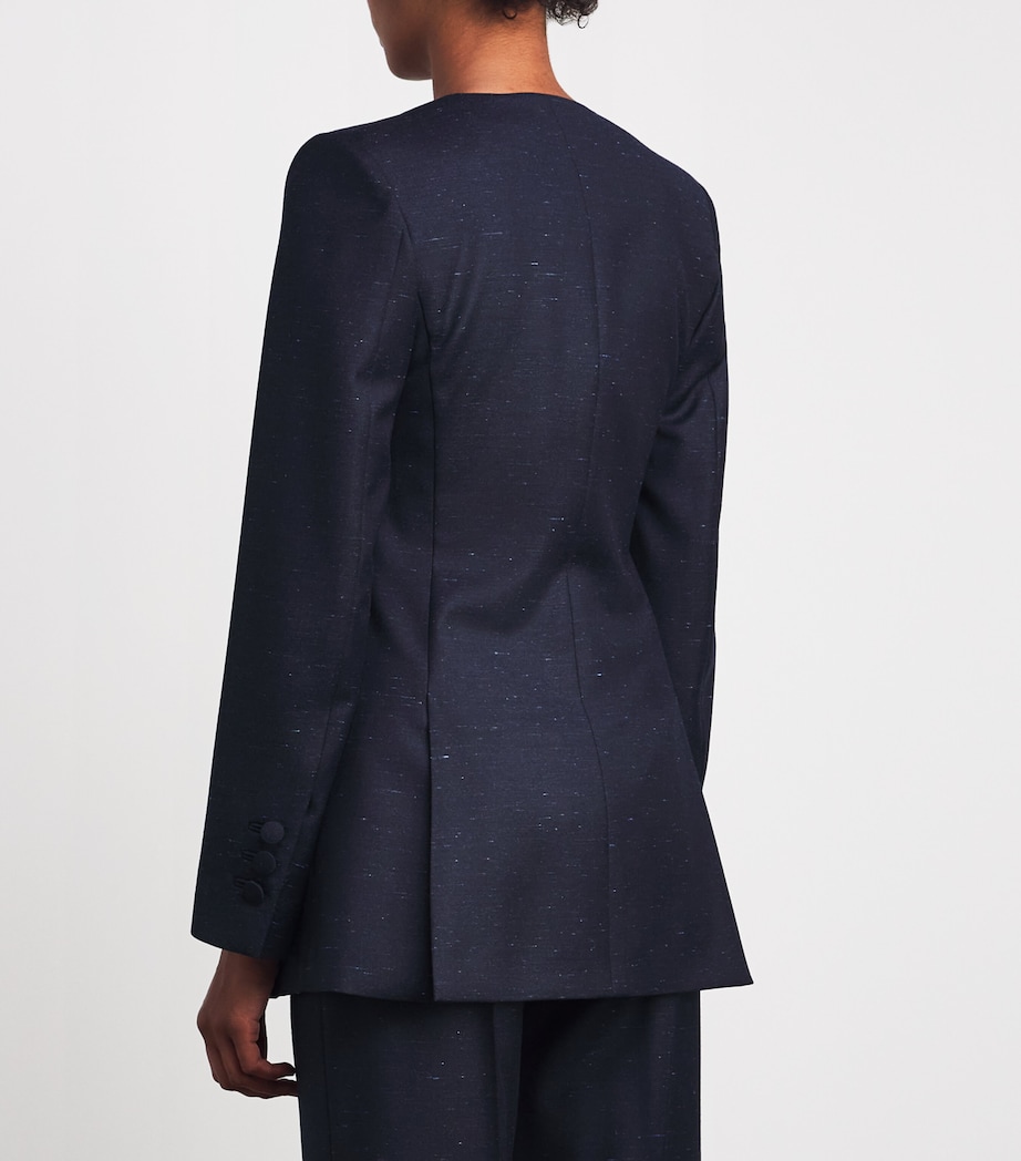 Wool-Blend Blazer DRK NAVY W LGHT BLUE Image 4