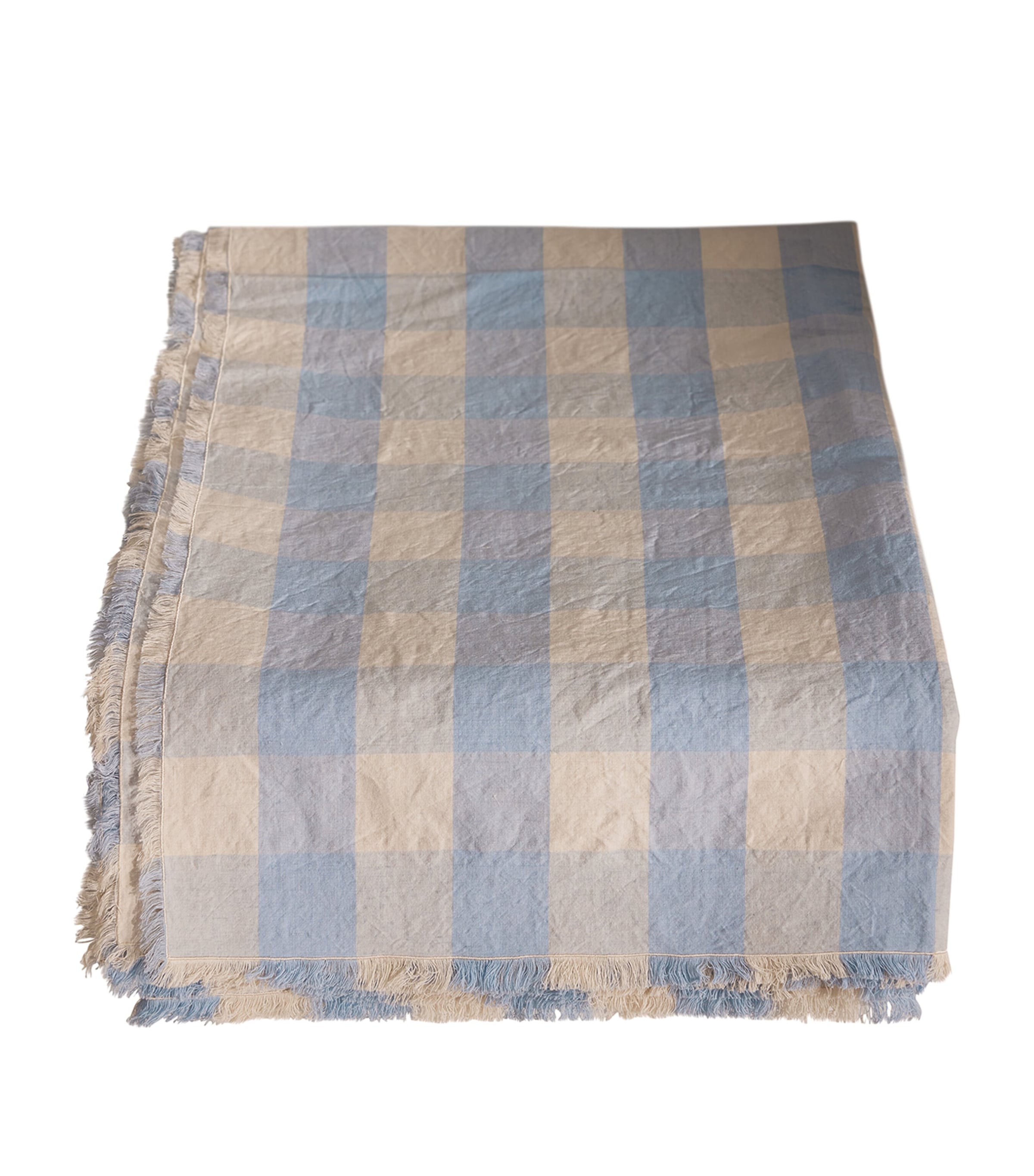 Shop Soho Home Linen-cotton Arvon Gingham Tablecloth In Blue