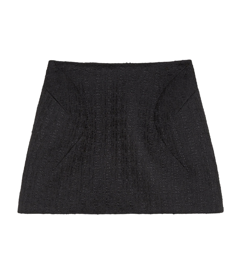 McQueen Womens Wool-Blend Tweed Mini Skirt Image 1