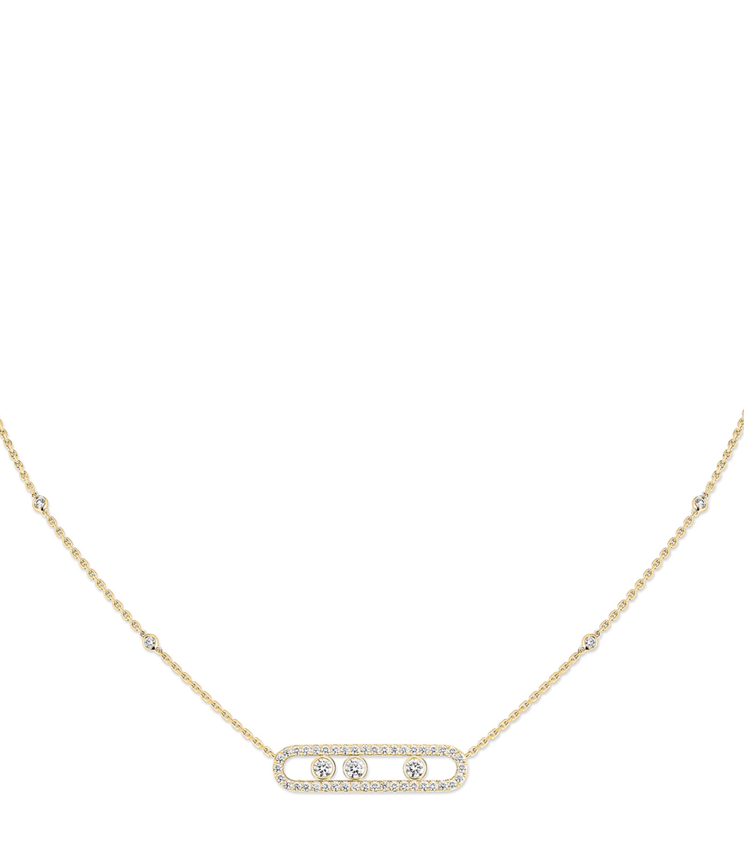 Messika Move Classique Yellow Gold and Diamond Pavé Necklace Yellow Gold Image 1