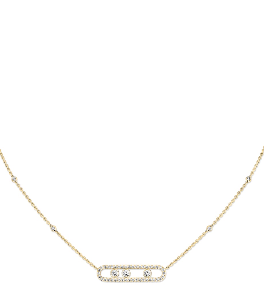 Messika Move Classique Yellow Gold and Diamond Pavé Necklace Yellow Gold Image 1
