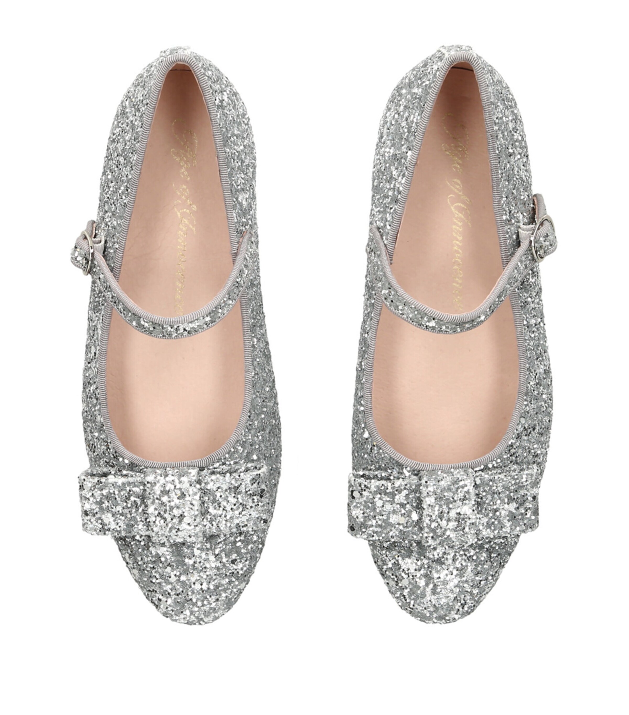 Age of Innocence Leather-Glitter Ellen Ballet Flats Silver Image 4