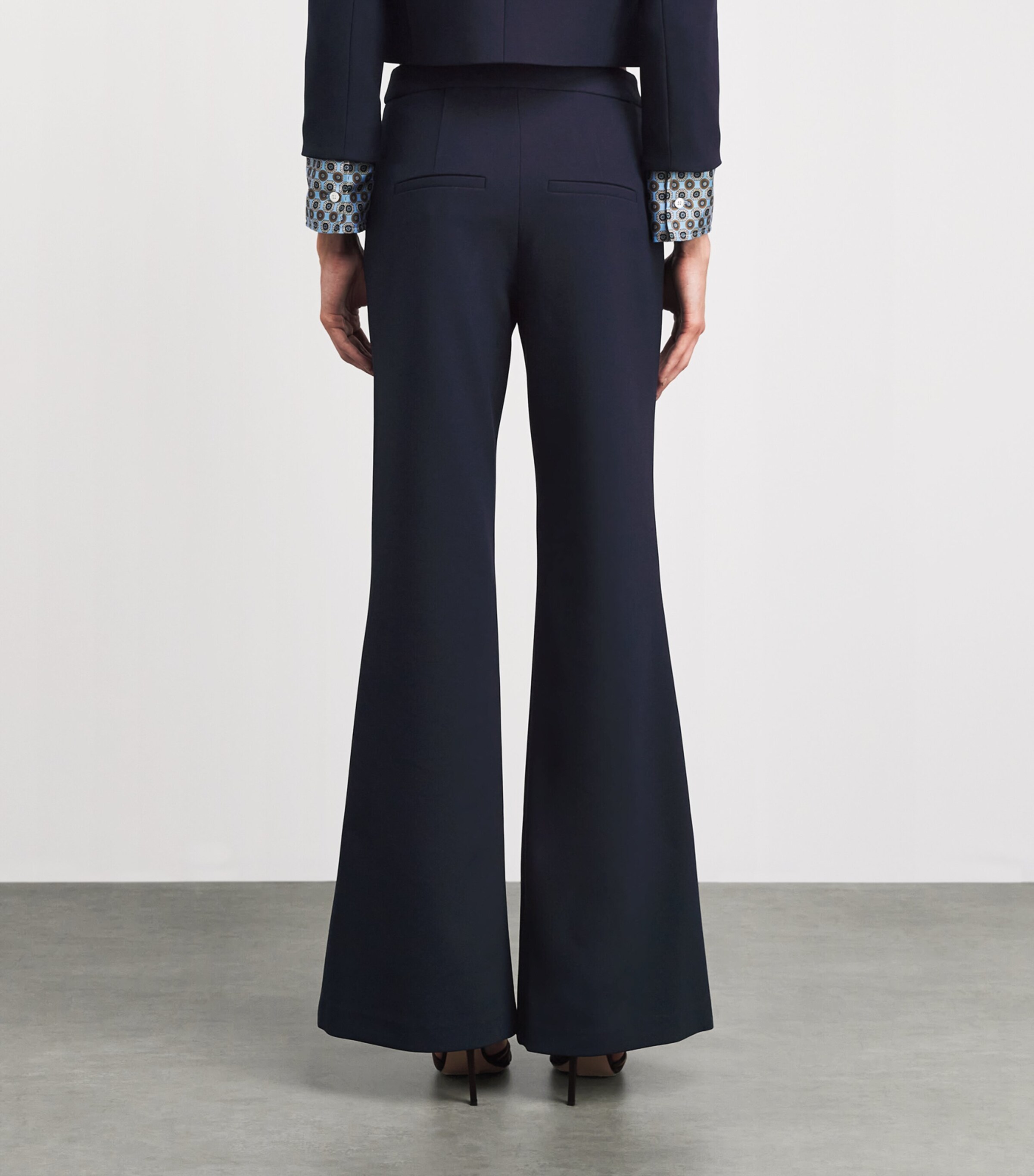 Veronica Beard Womens Arden Flared Trousers Navy Image 5