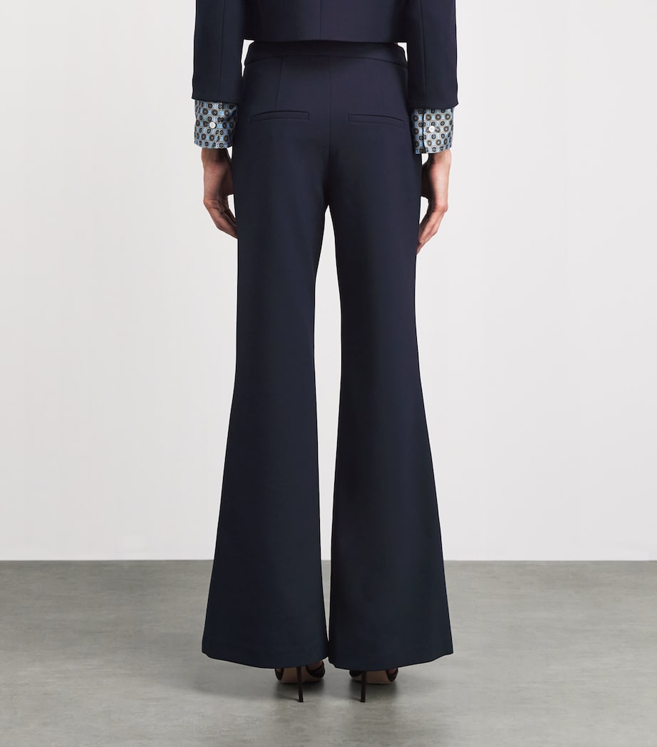 Veronica Beard Womens Arden Flared Trousers Navy Image 5