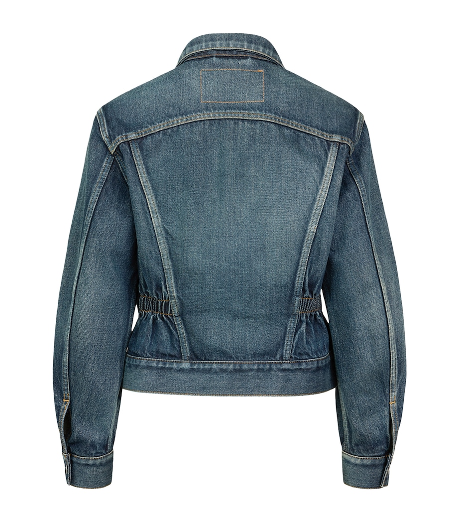 Alaïa Womens Trucker Denim Jacket Dock Blue Image 2