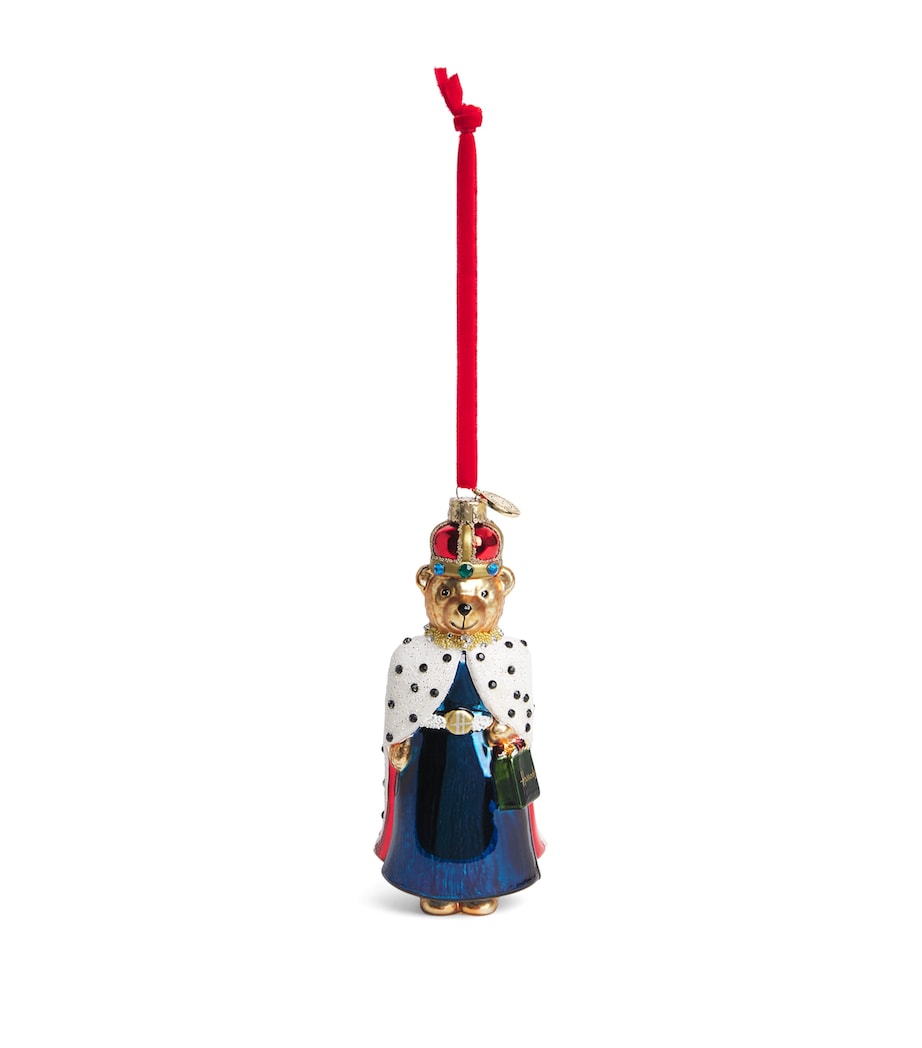 Harrods Queen Bear Tree Decoration Brown/red Image 1