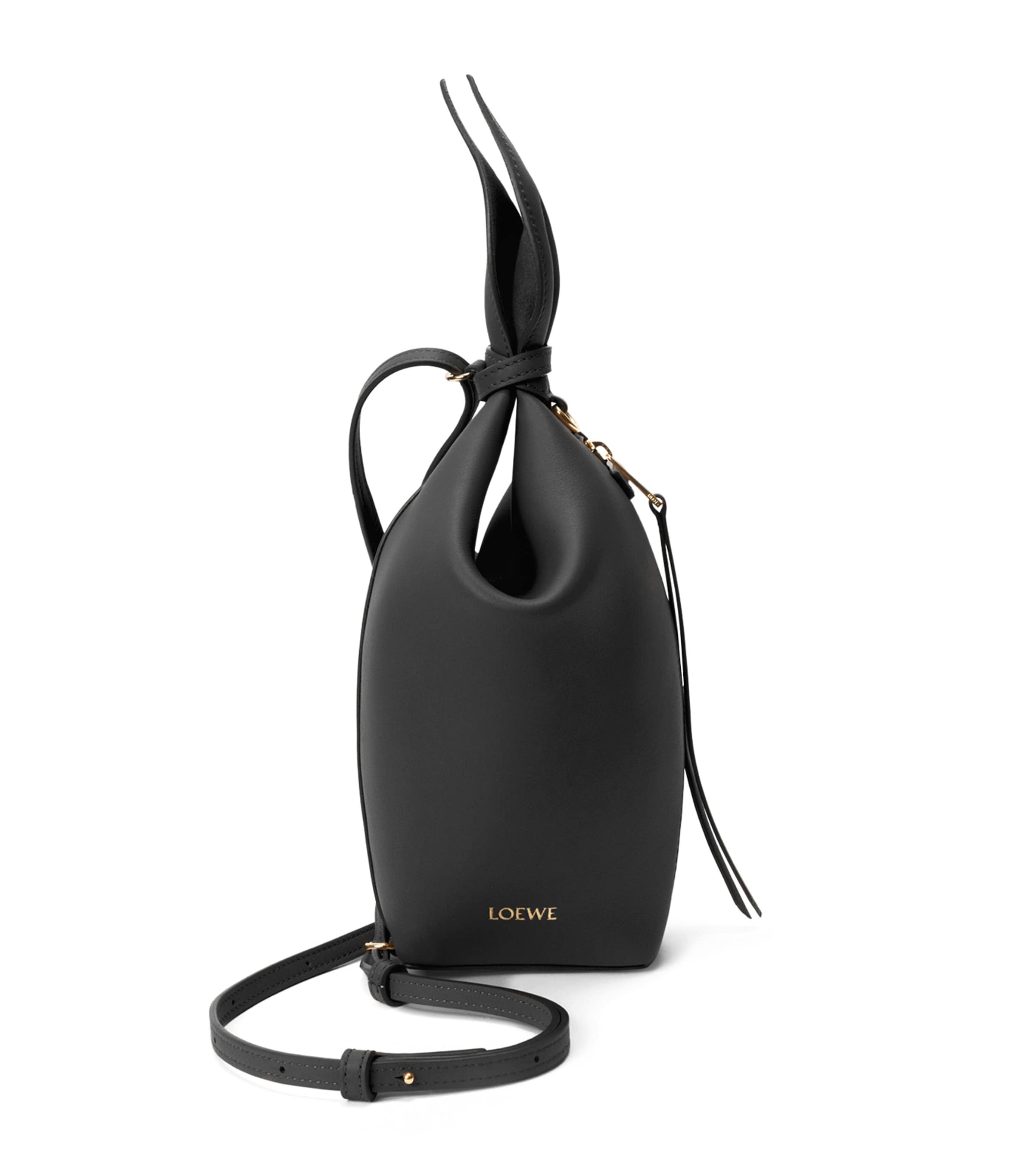 LOEWE Leather Scarf Backpack Black Image 1