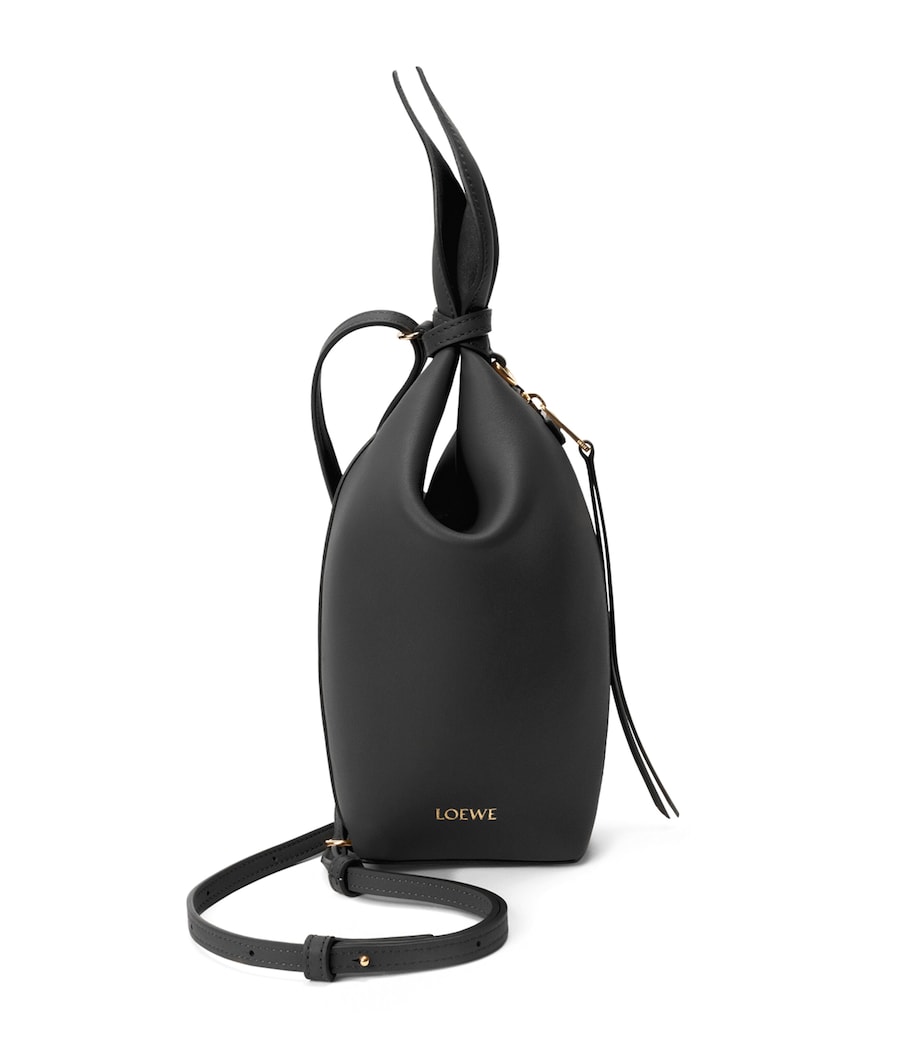 LOEWE Leather Scarf Backpack Black Image 1