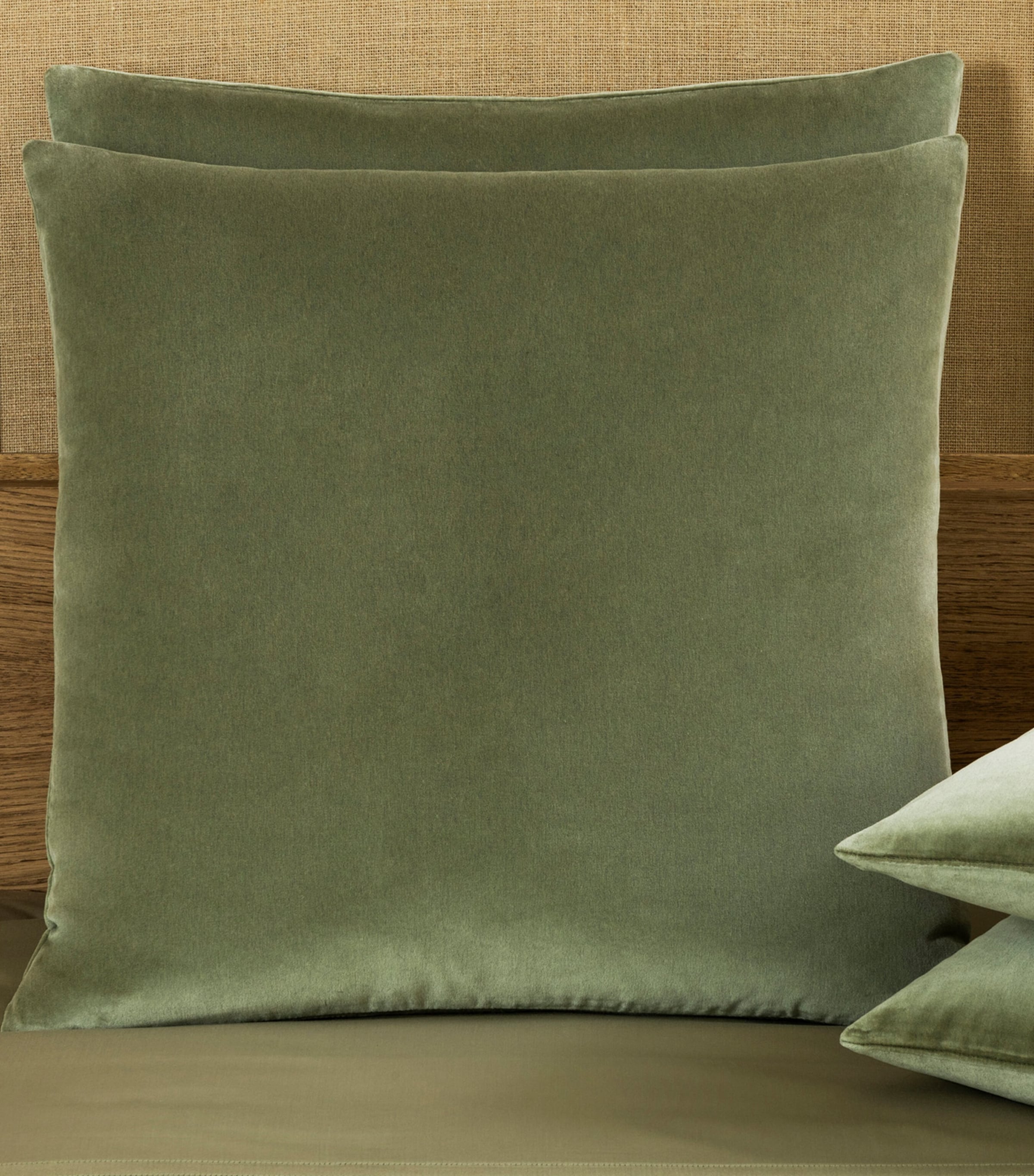 Frette Luxury Velvet Cushion Cover In Green