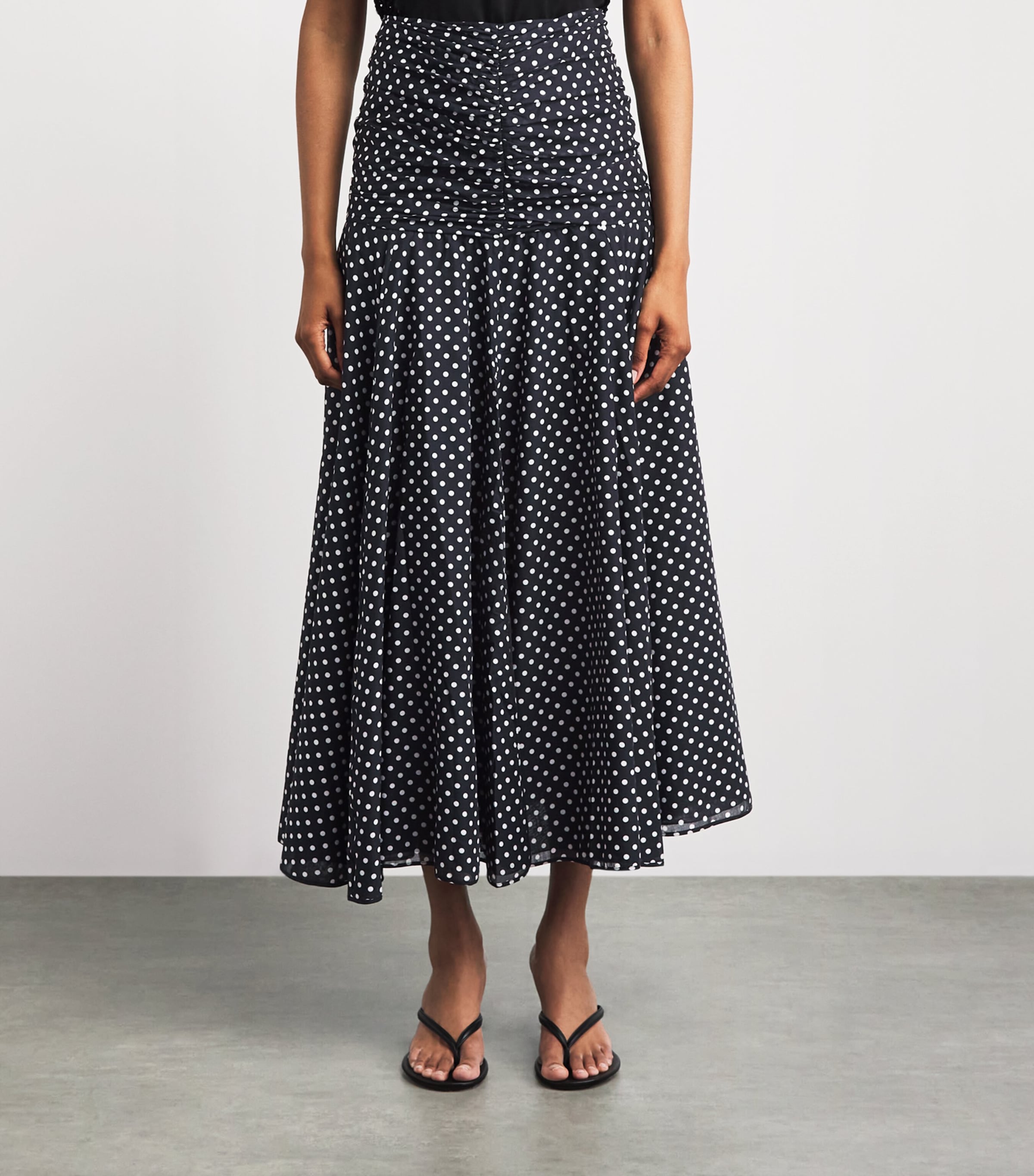 Charo Ruiz Ibiza Womens Polka Dot Senda Maxi Skirt Black Dots Image 4
