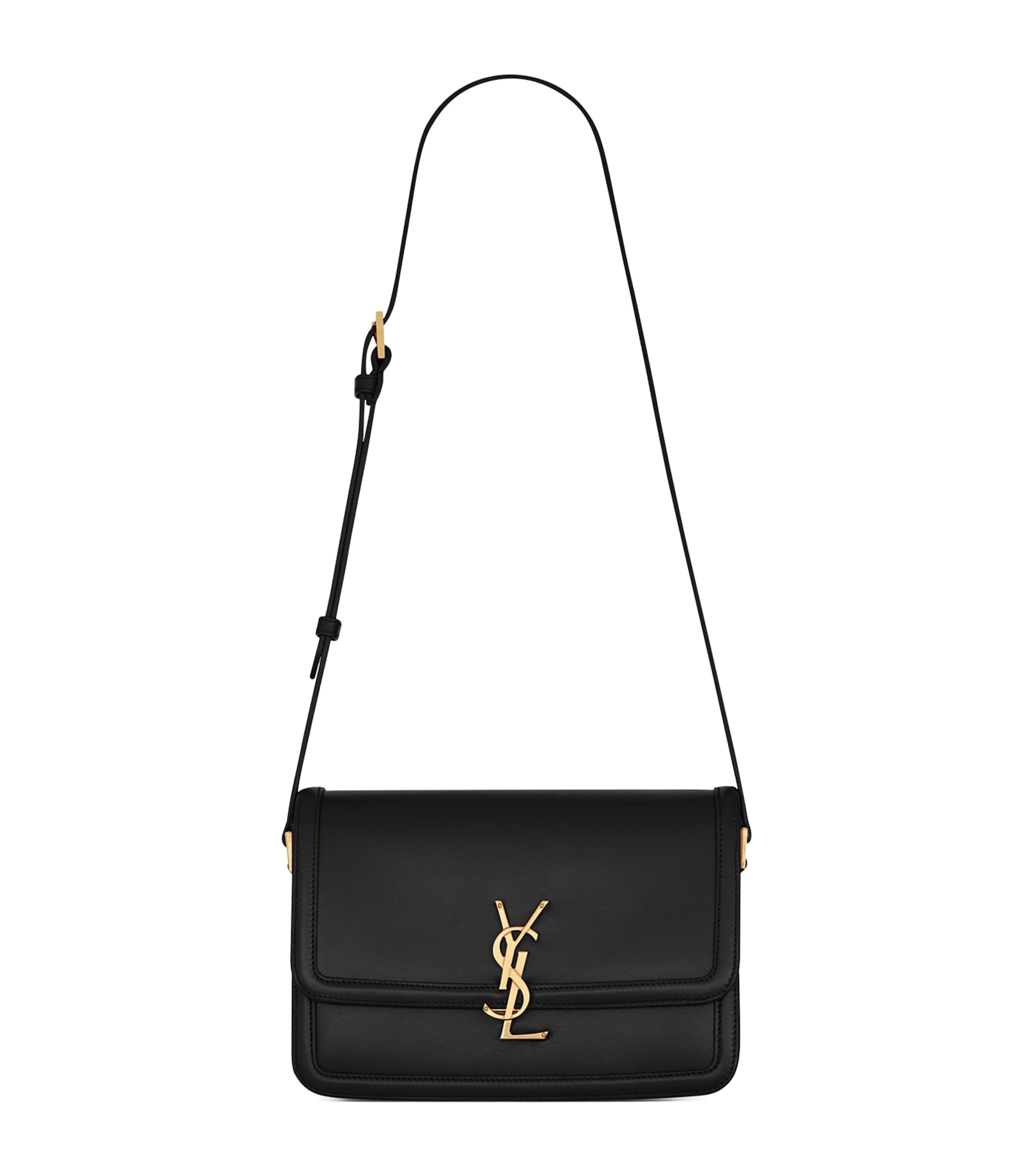 Saint Laurent Monogram Leather Shoulder Bag In Black