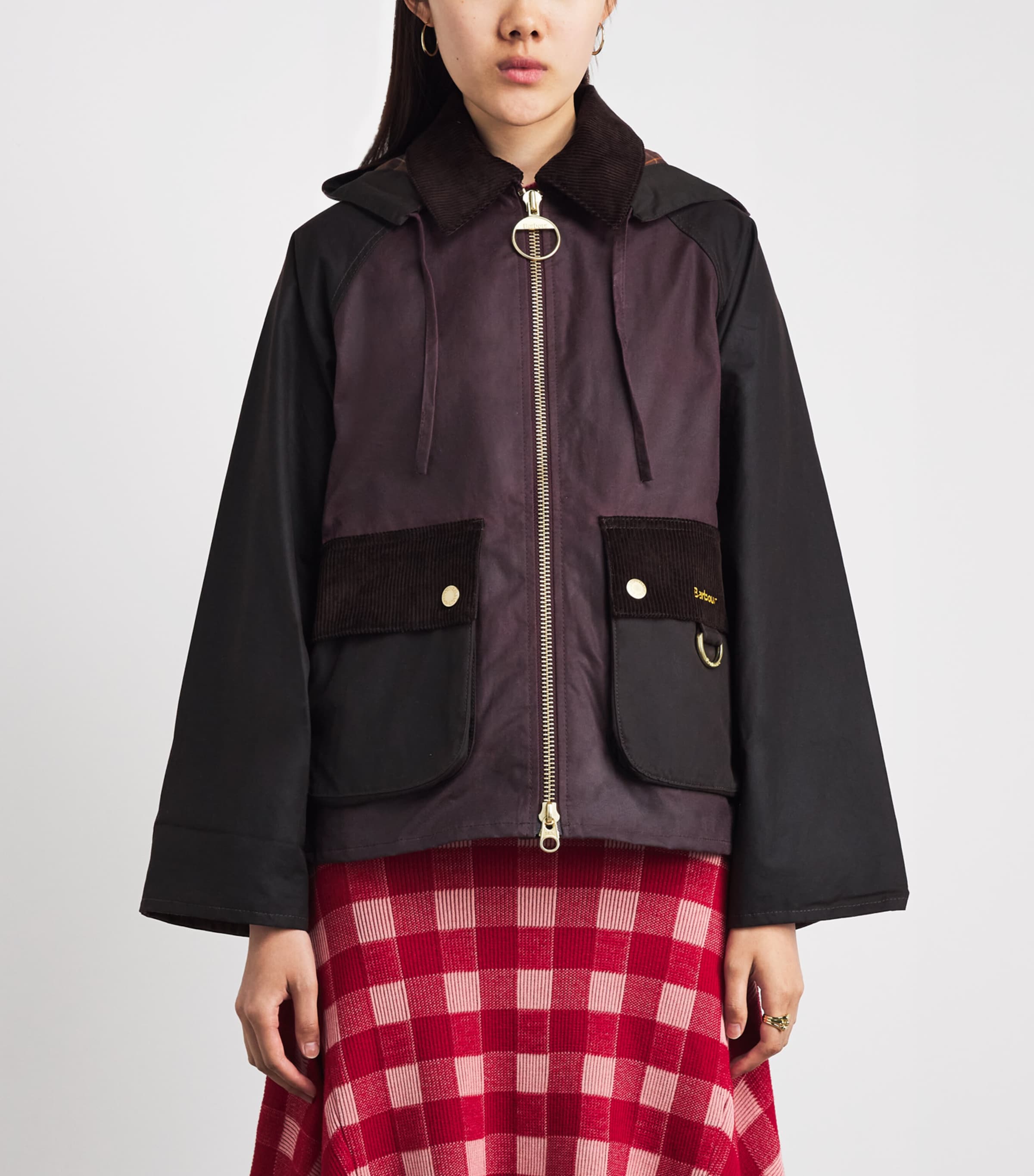 Barbour Womens Hooded Carville Wax Jacket Rustic/bordeau/muted Image 4