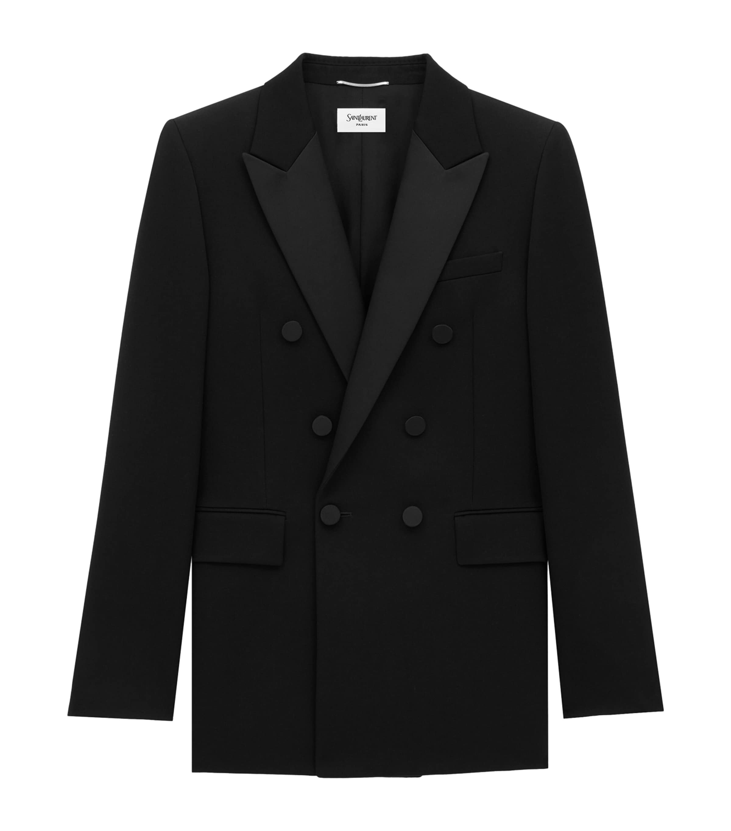 Saint Laurent Classic Long-sleeve Tuxedo Blazer In Black