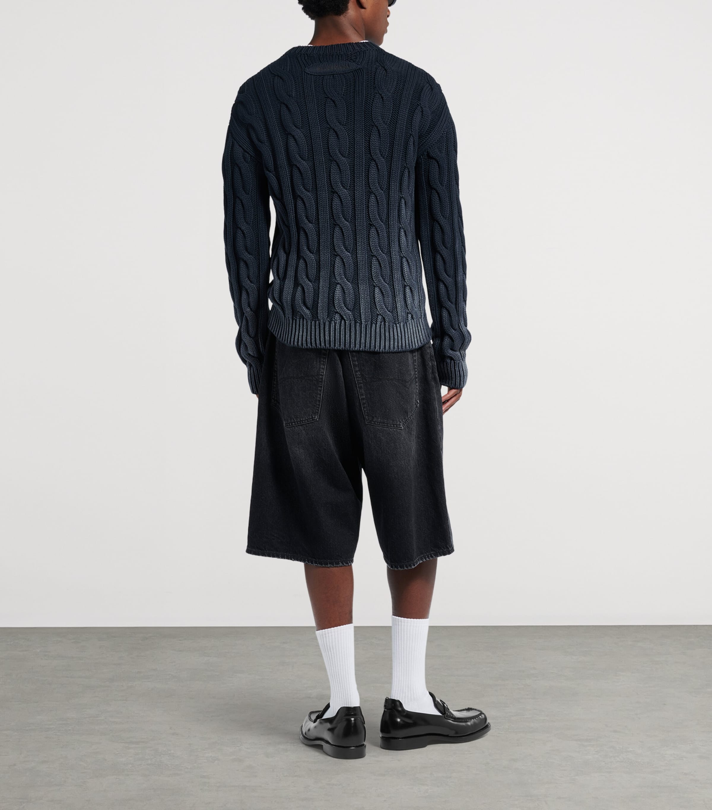 Balenciaga Mens Stay Press Denim Shorts Image 3