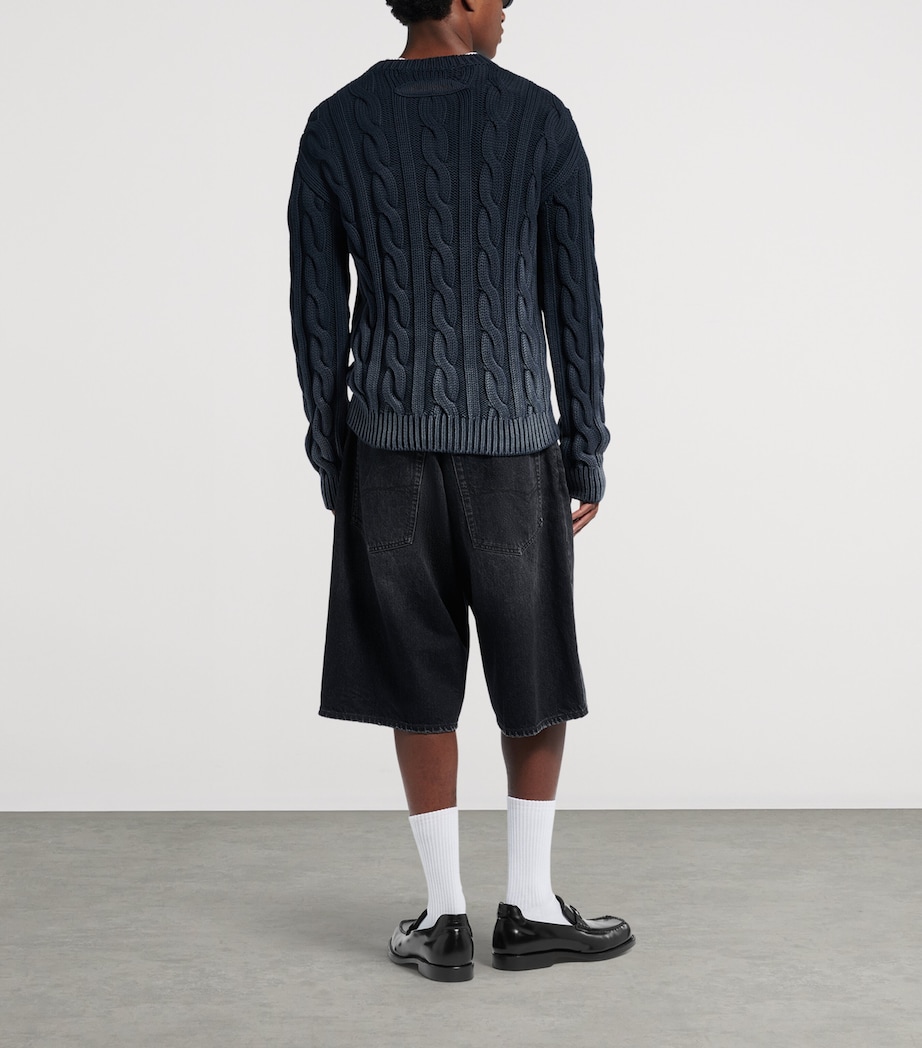 Balenciaga Mens Stay Press Denim Shorts Image 3
