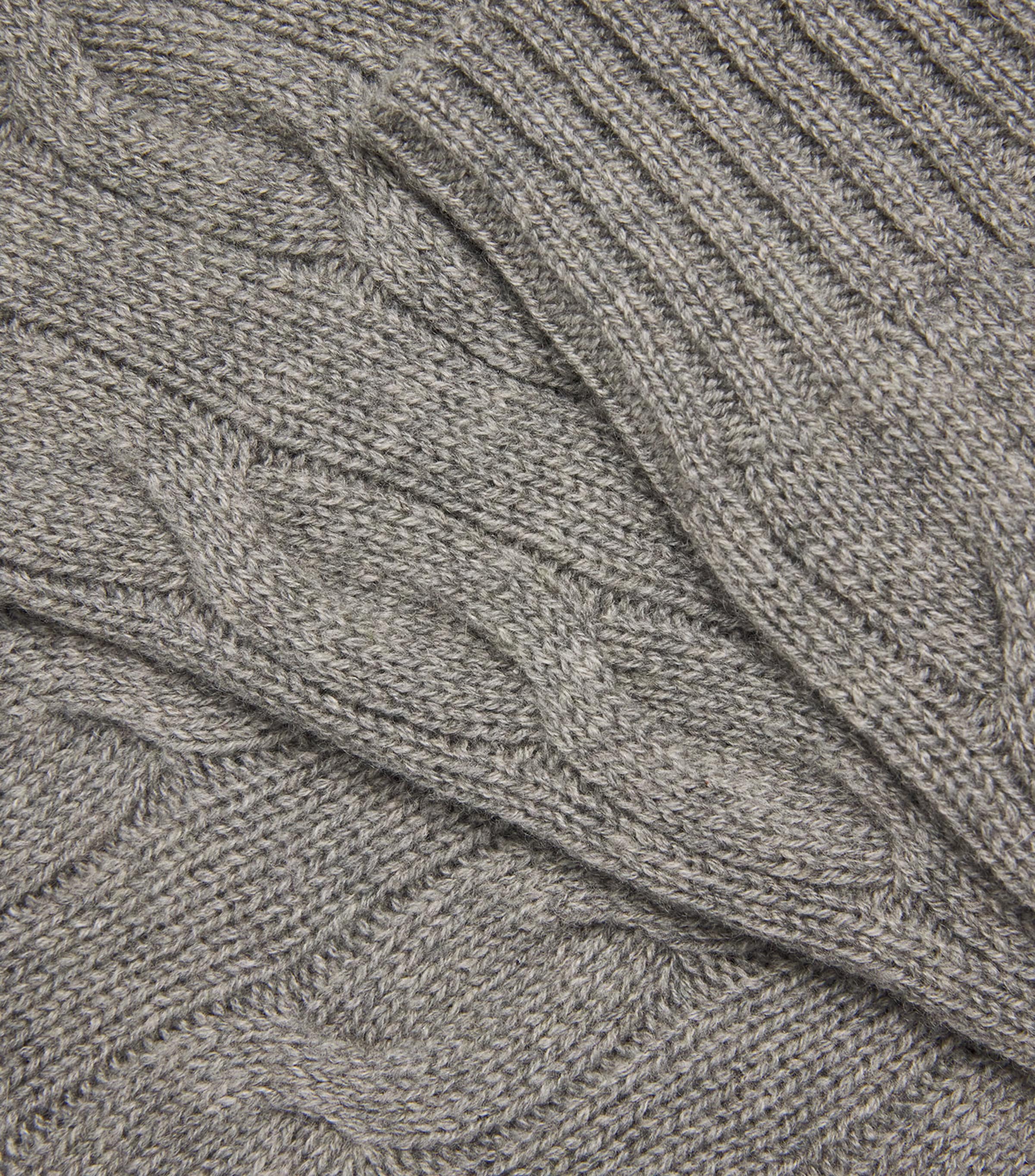 Ralph Lauren Purple Label Mens Cashmere Cable-Knit Sweater Lt Grey Image 6