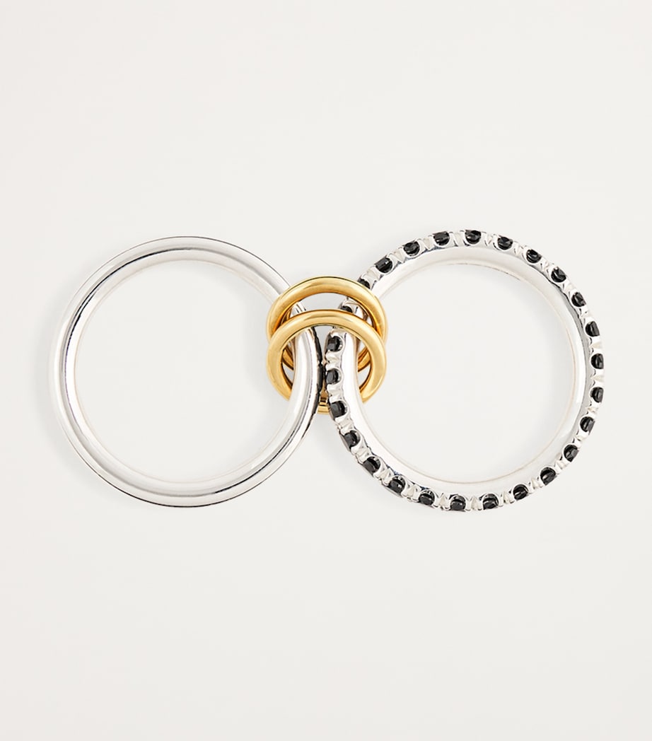 Sterling Silver, Yellow Gold and Diamond Enzo Noir Ring STERLING SILVER Image 3