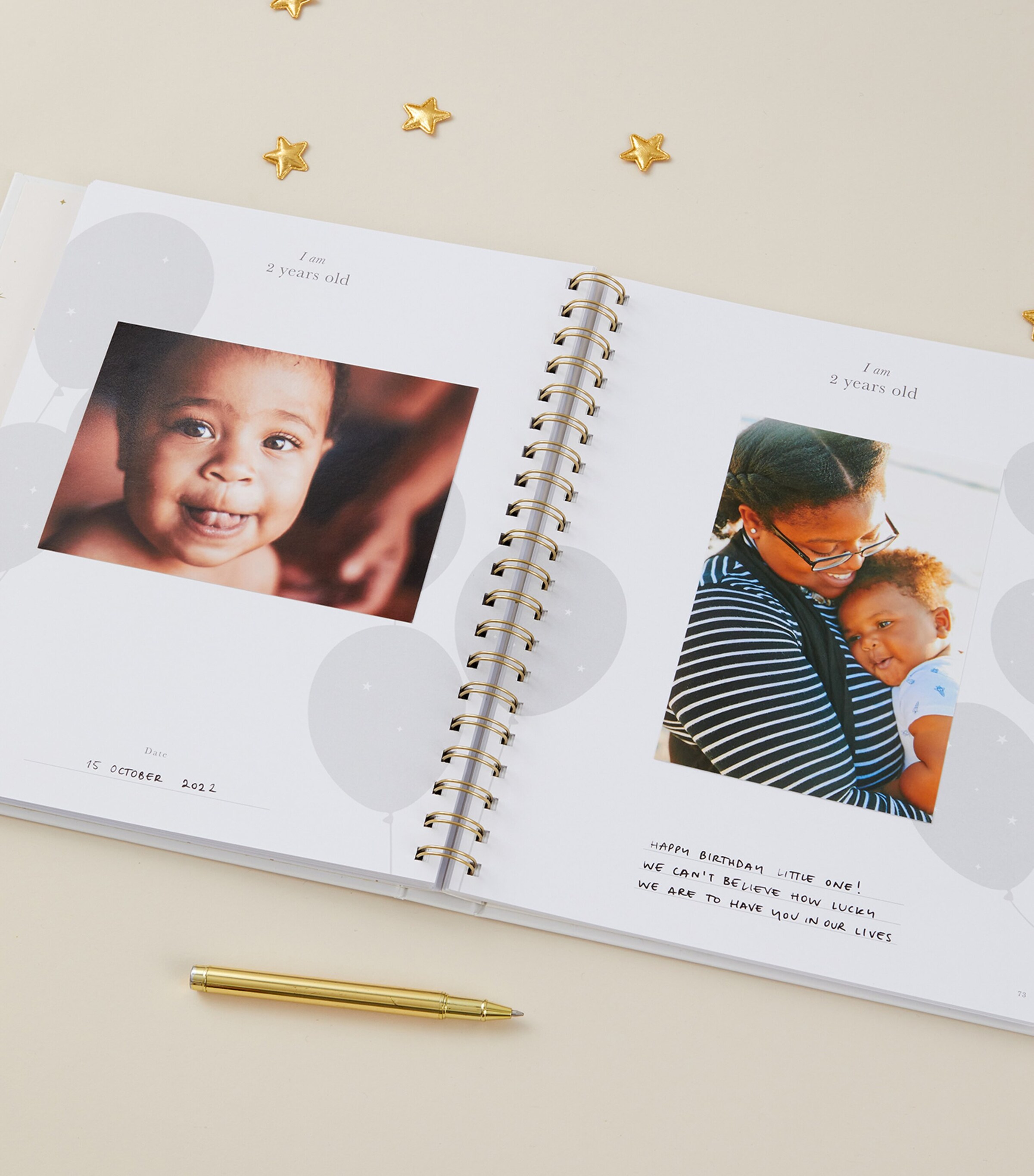 Blush and Gold My Baby Memory Book Beige, Gold Image 12