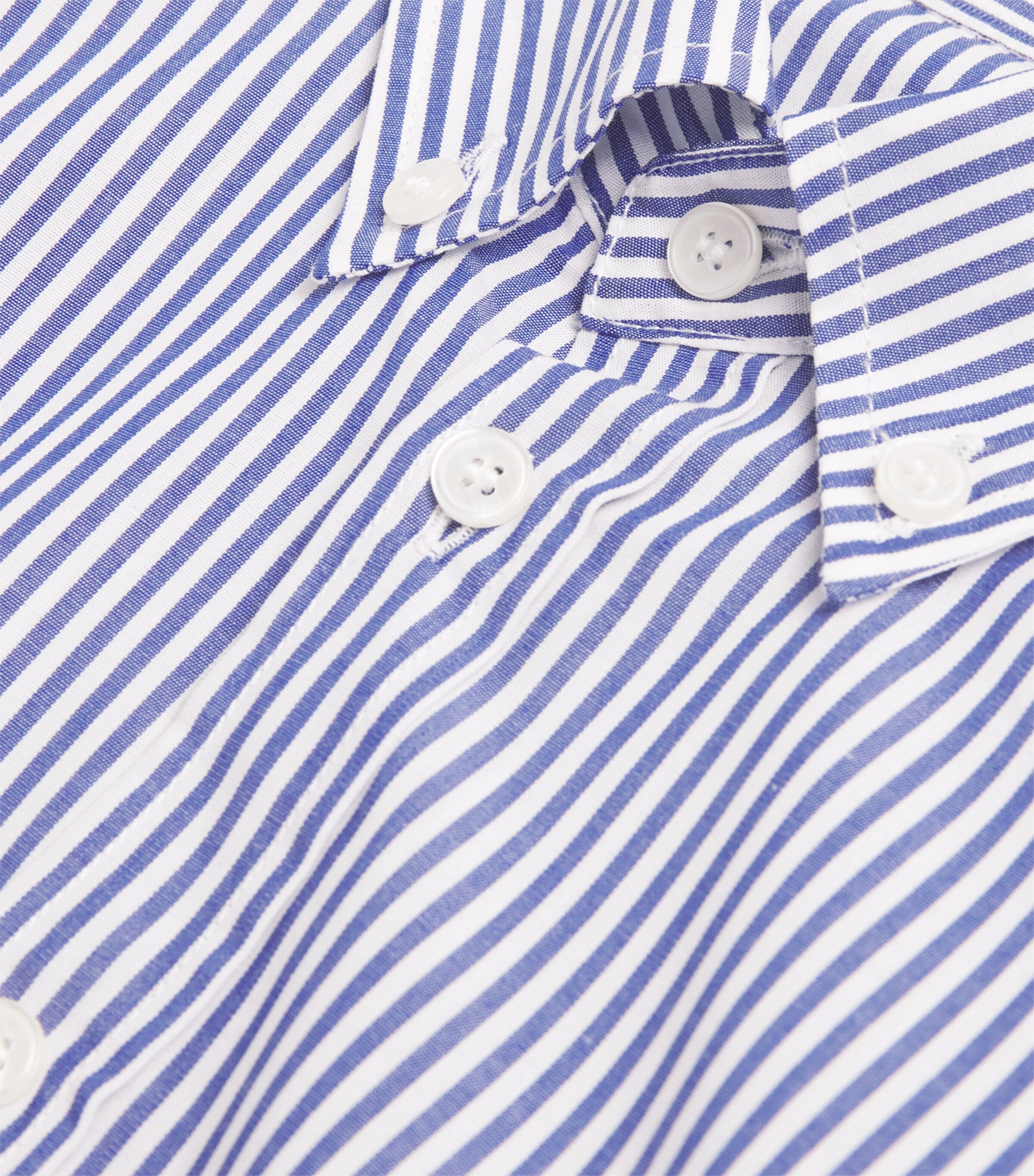 Cotton Stripe Shirt (2-14 Years) 470LIGHT BLUE Image 3