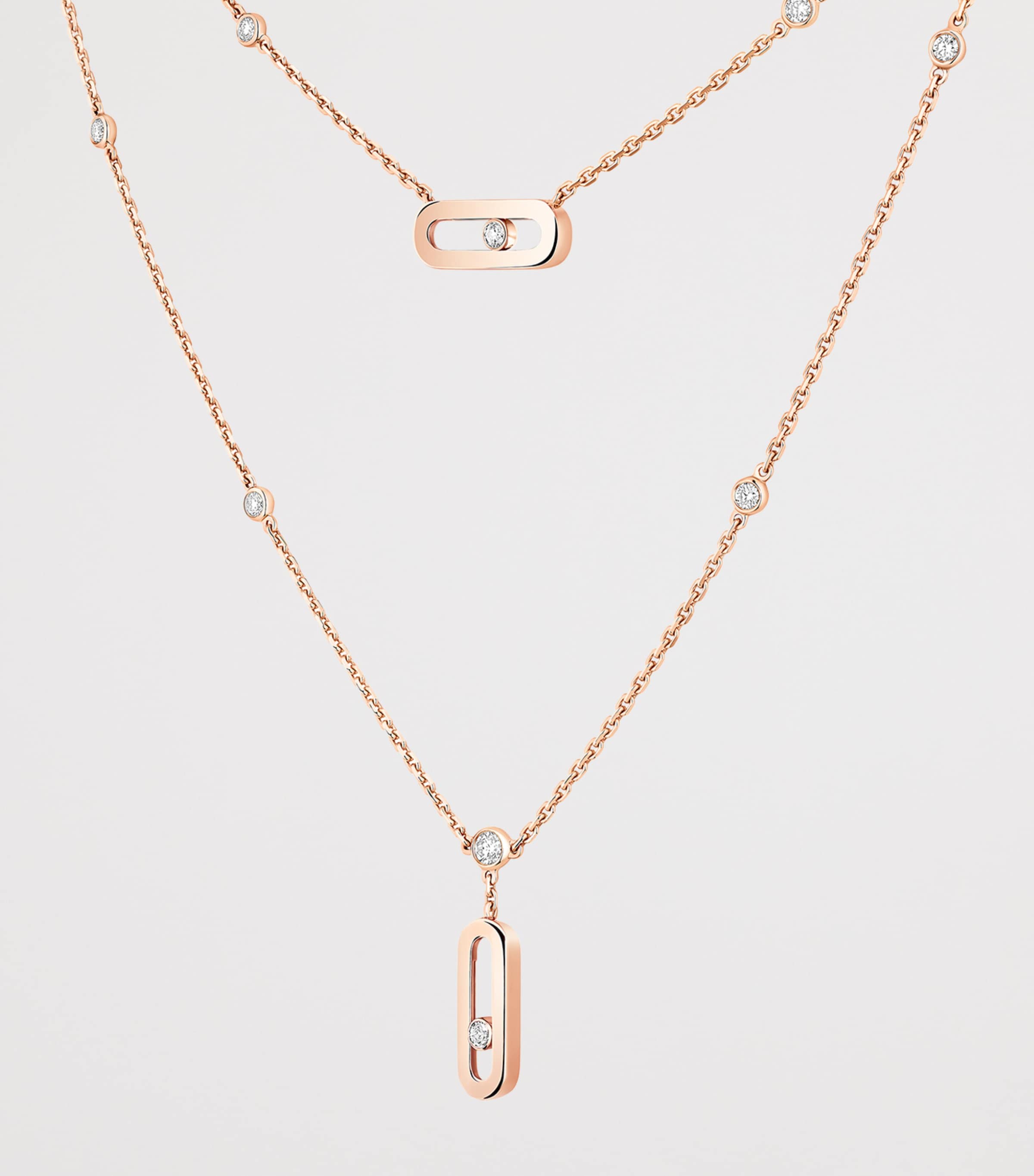 Messika Move Uno Pink Gold and Diamond Necklace (0.30ct) Pink Gold Image 3