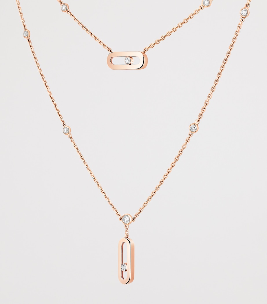 Messika Move Uno Pink Gold and Diamond Necklace (0.30ct) Pink Gold Image 3