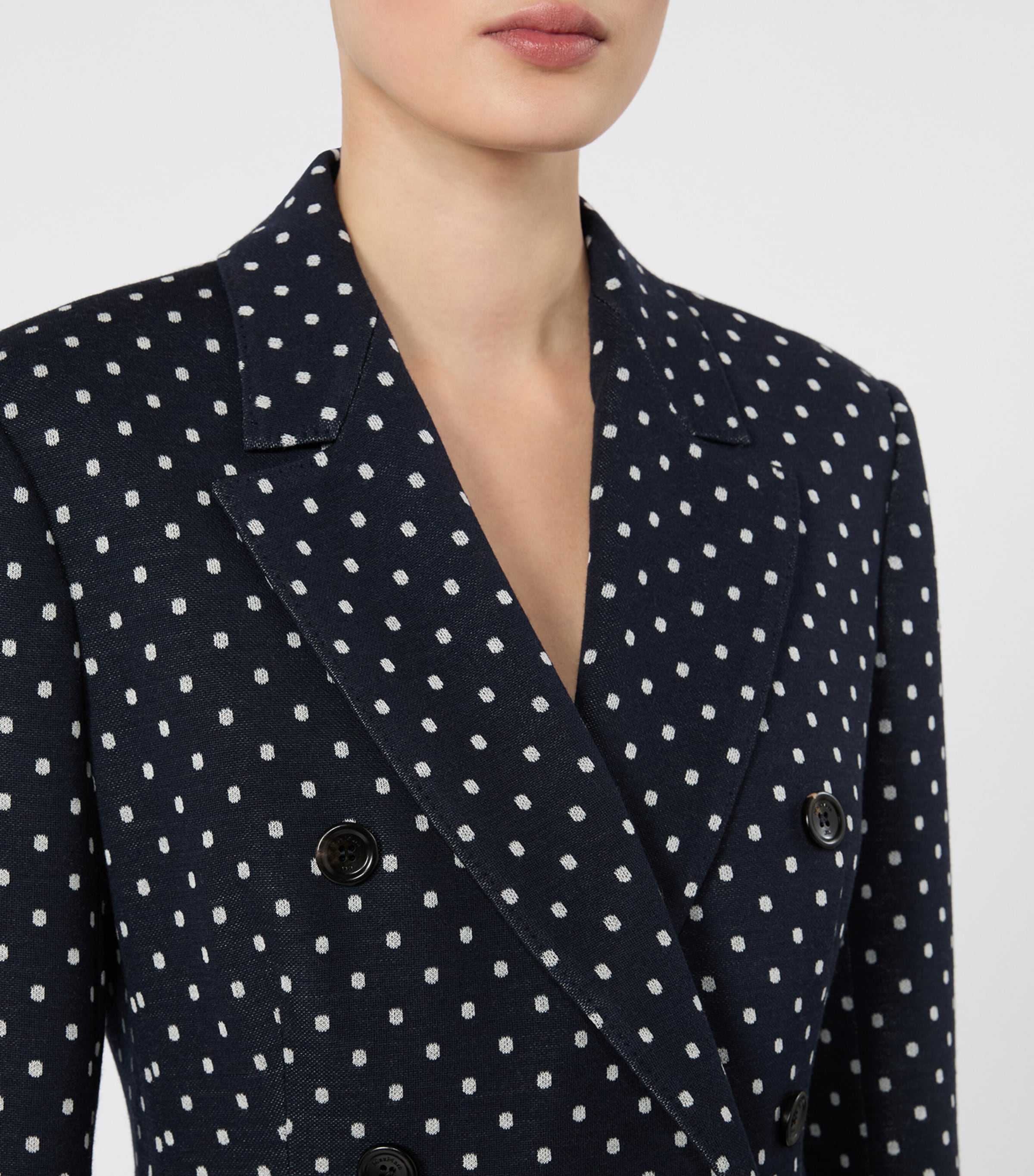 Max Mara Womens Polka Dot Blazer Ultramarine Image 5